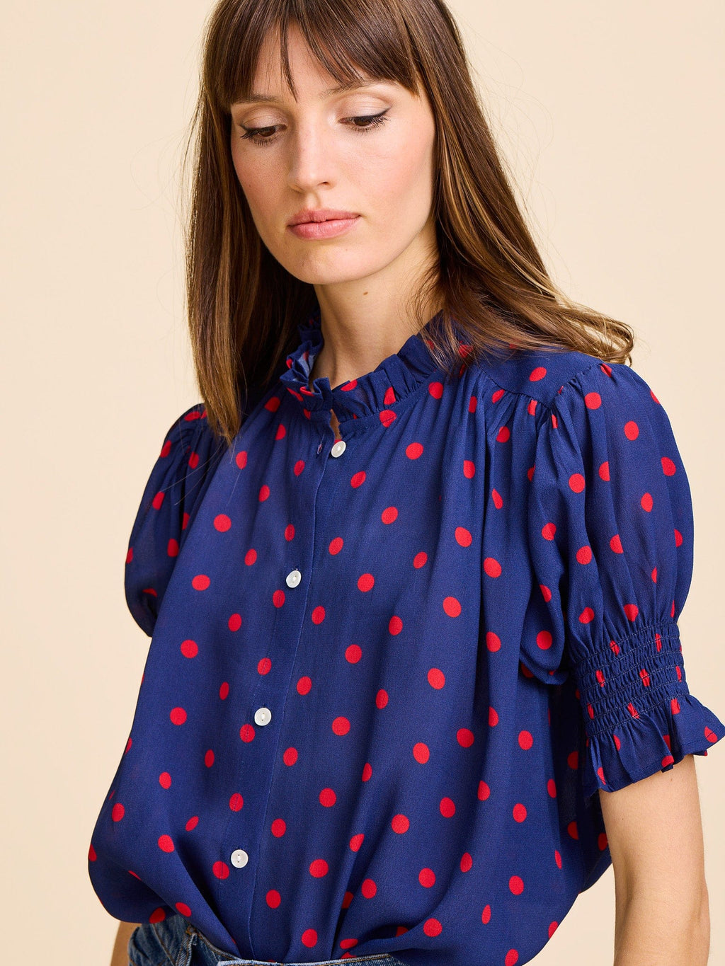 Marnie Top in Navy Dot