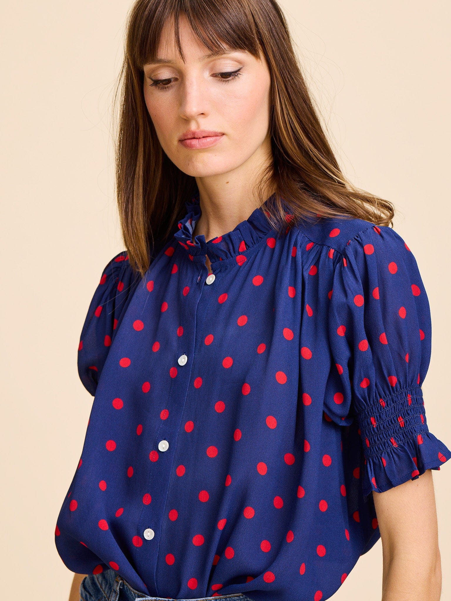 Marnie Top in Navy Dot