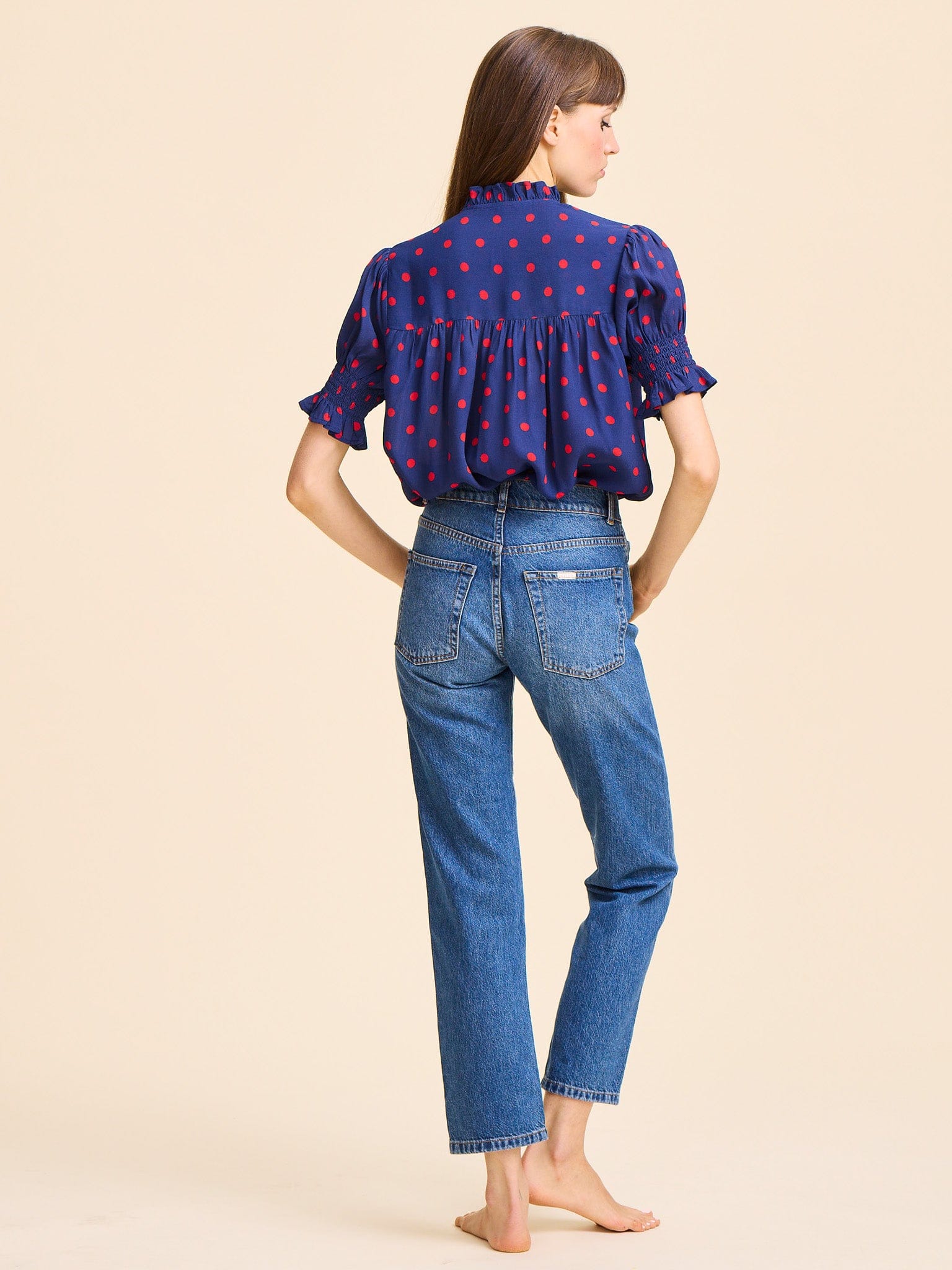 Marnie Top in Navy Dot