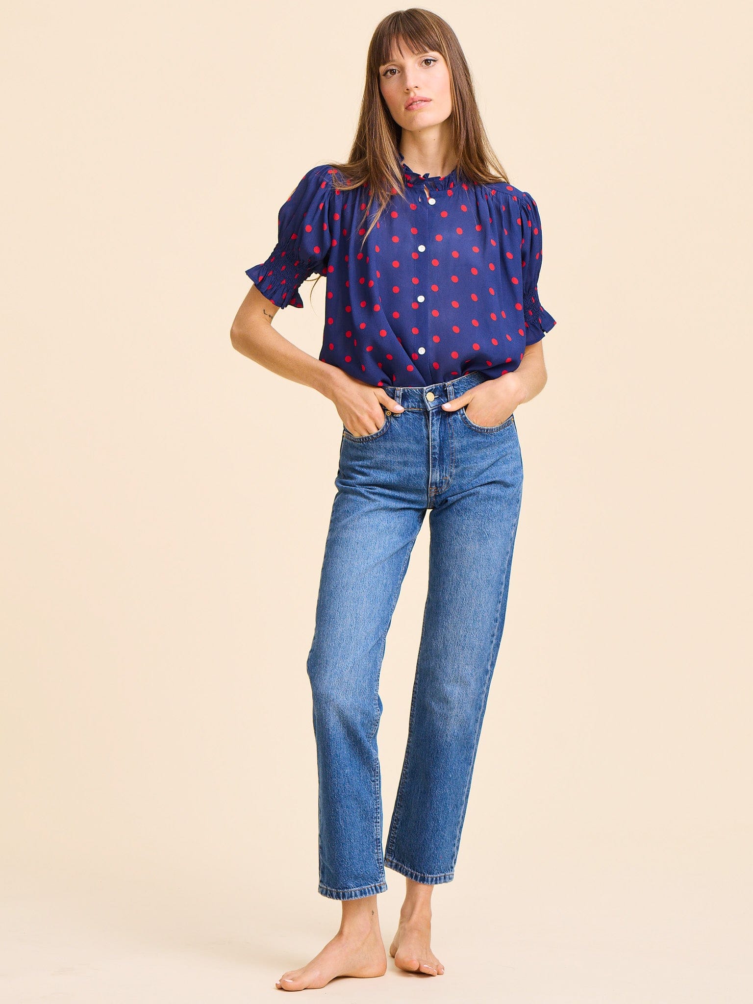 Marnie Top in Navy Dot