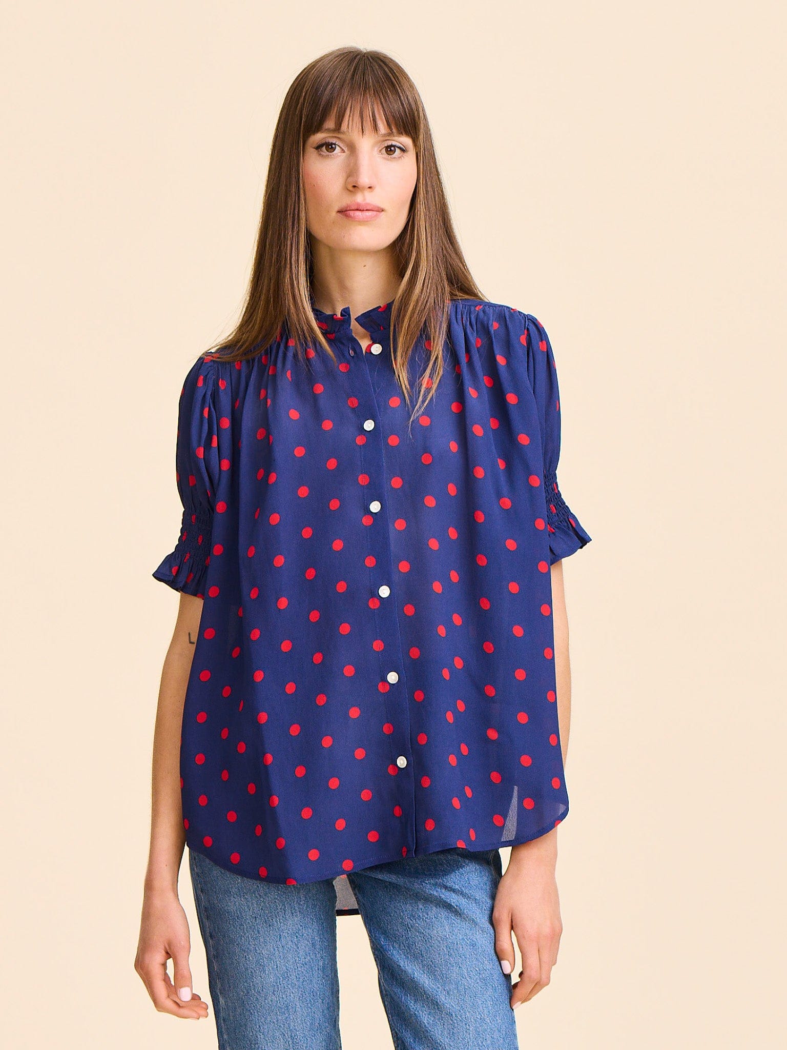 Marnie Top in Navy Dot