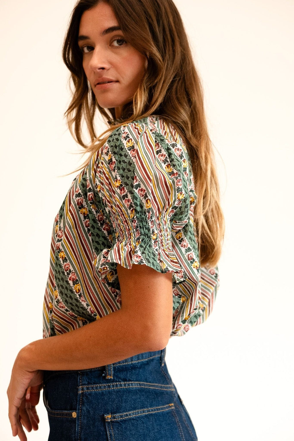 Marnie Top in Rose Stripe