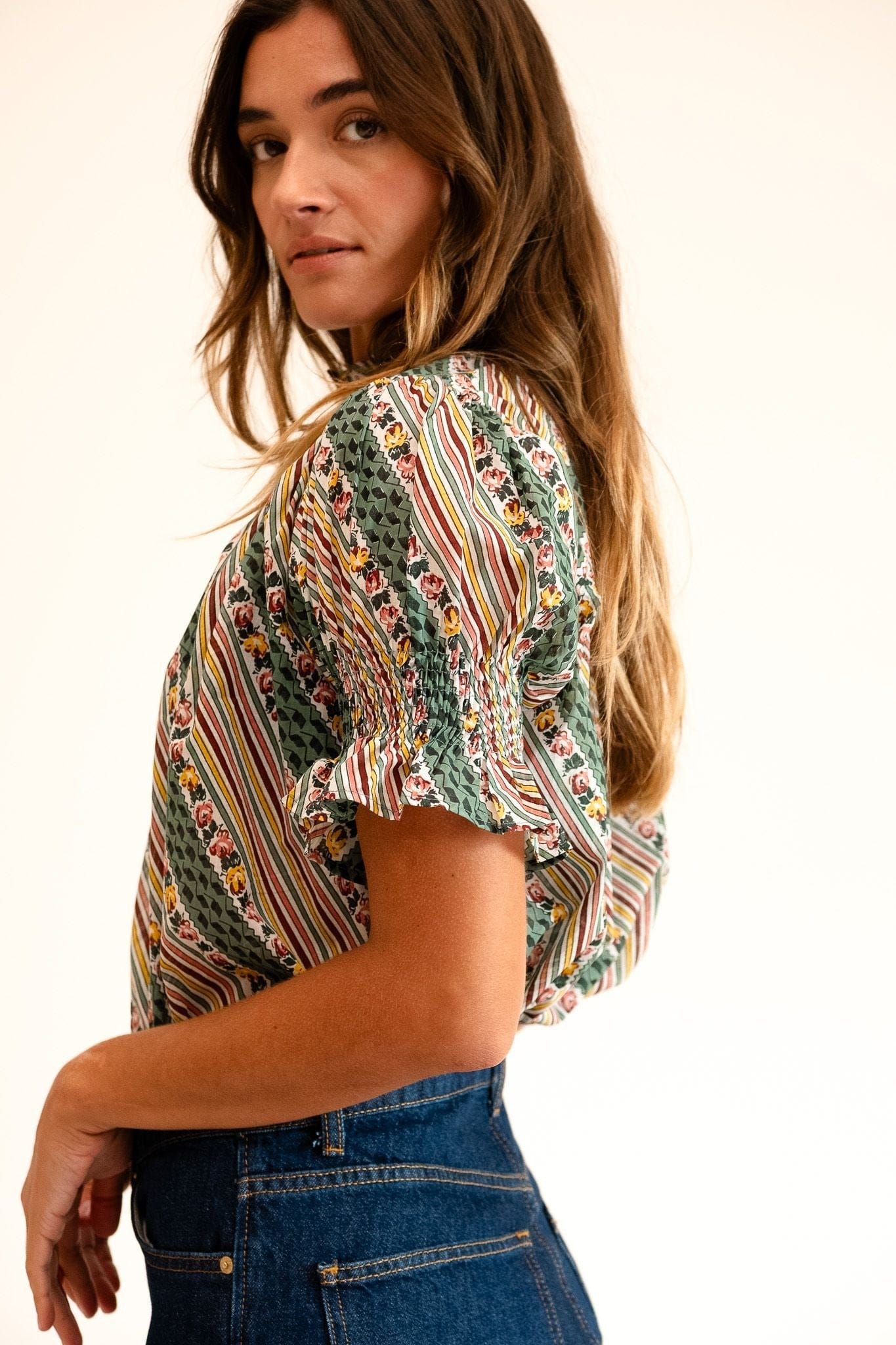 Marnie Top in Rose Stripe
