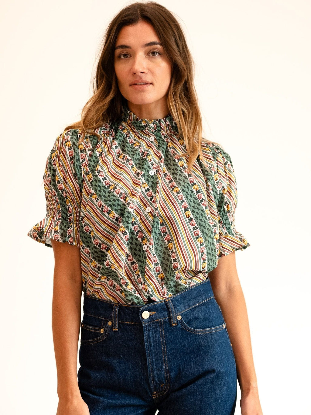 Marnie Top in Rose Stripe
