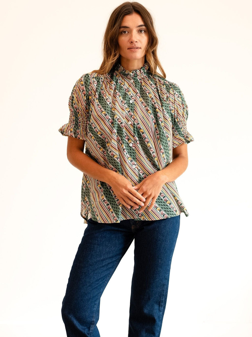 Marnie Top in Rose Stripe