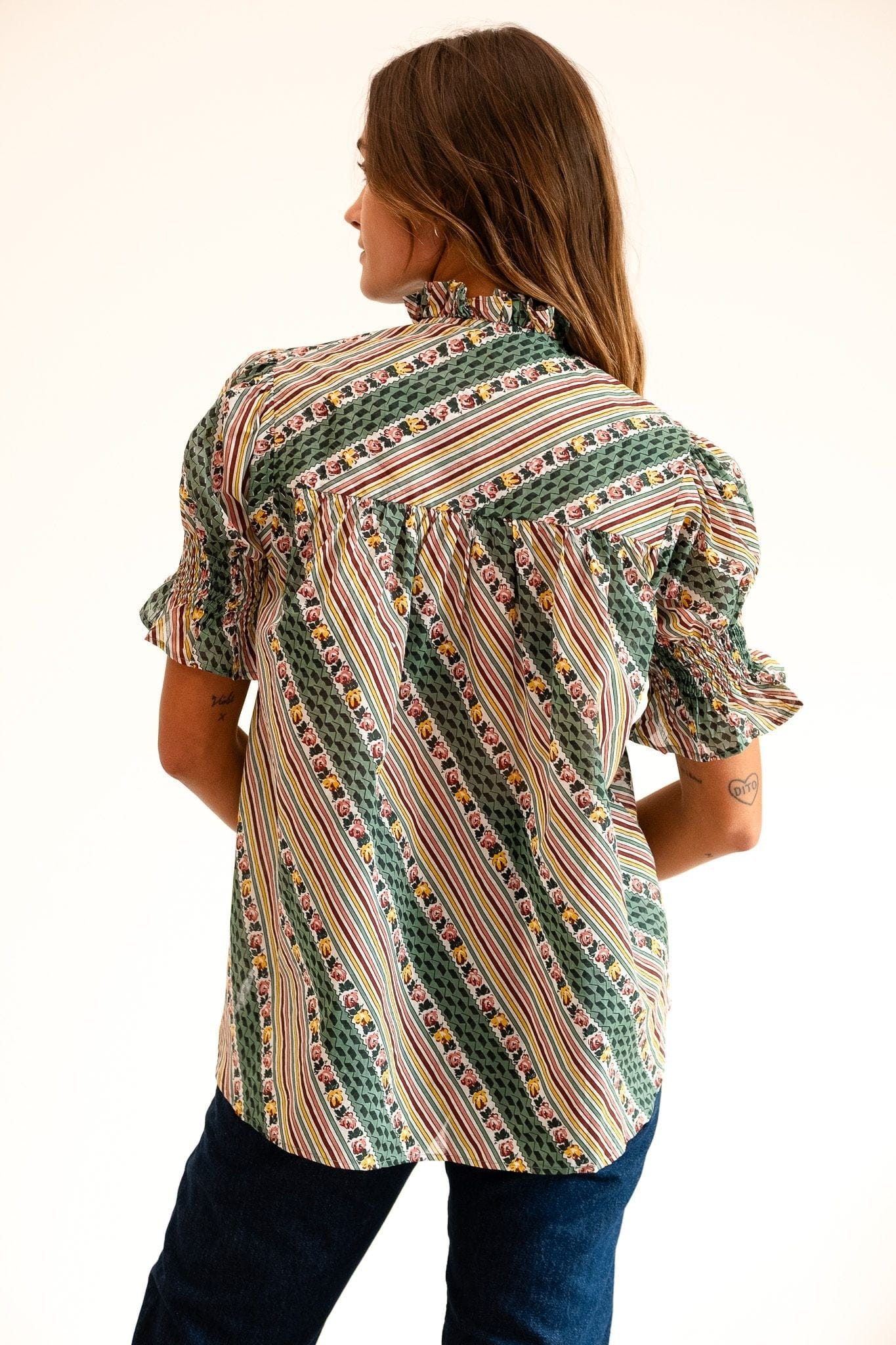 Marnie Top in Rose Stripe