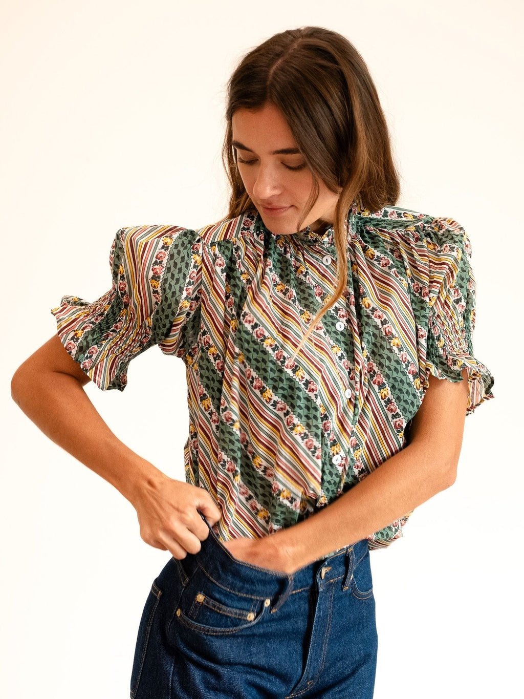 Marnie Top in Rose Stripe