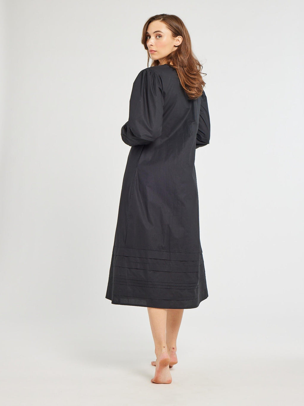 Marta Dress in Black Poplin