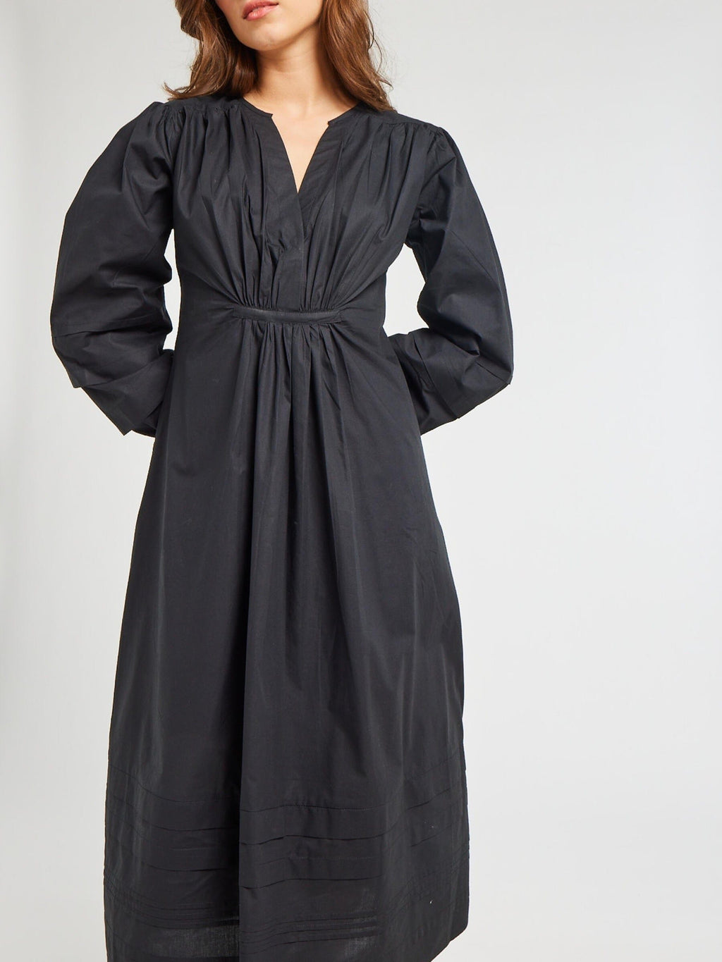 Marta Dress in Black Poplin