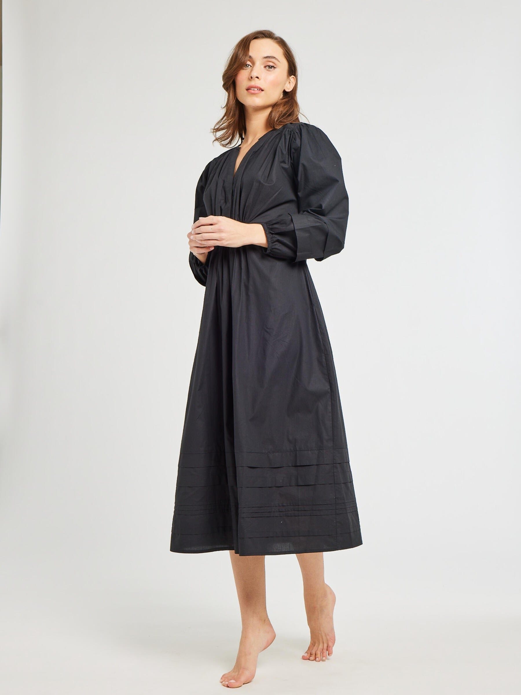 Marta Dress in Black Poplin