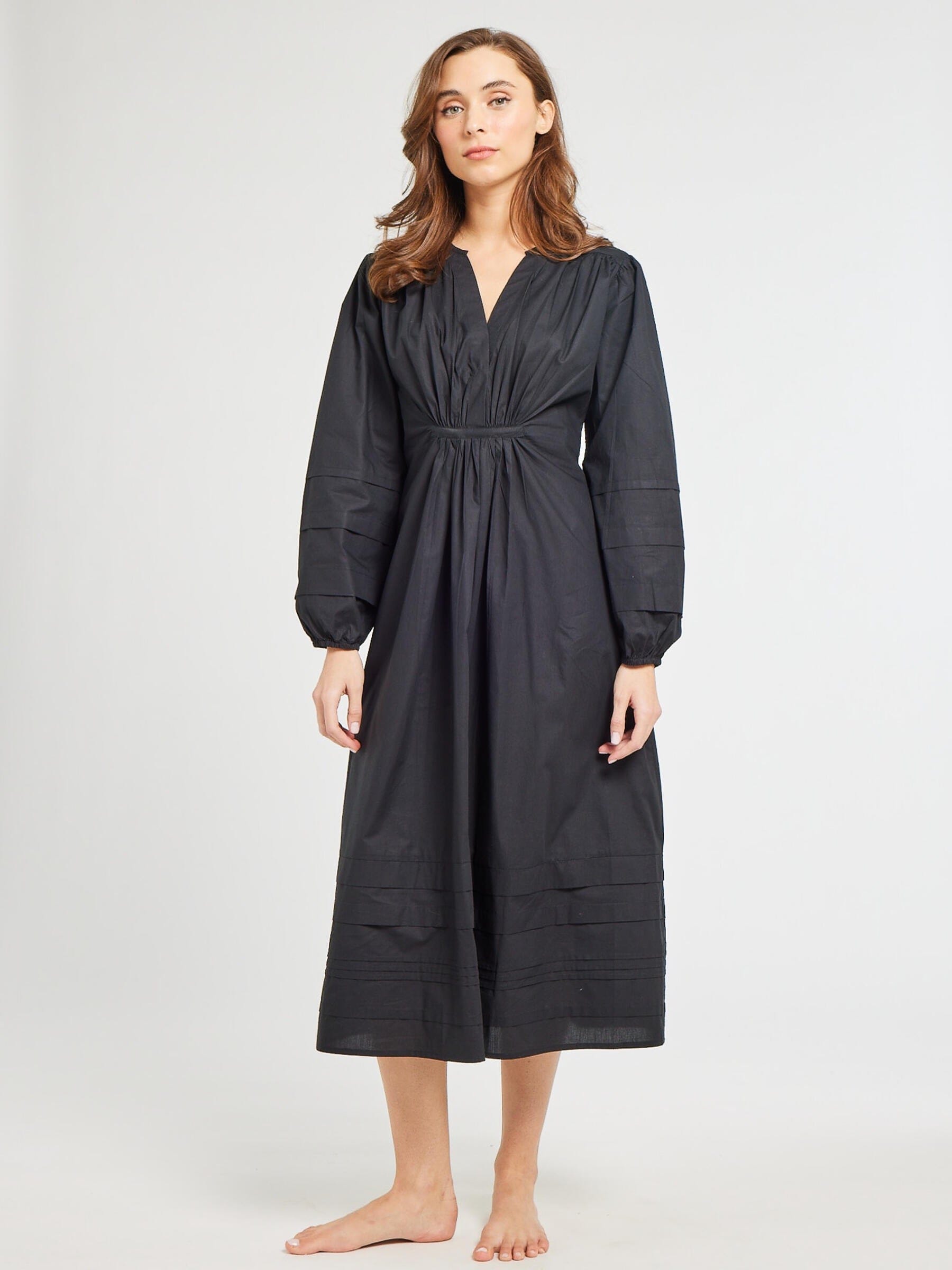 Marta Dress in Black Poplin