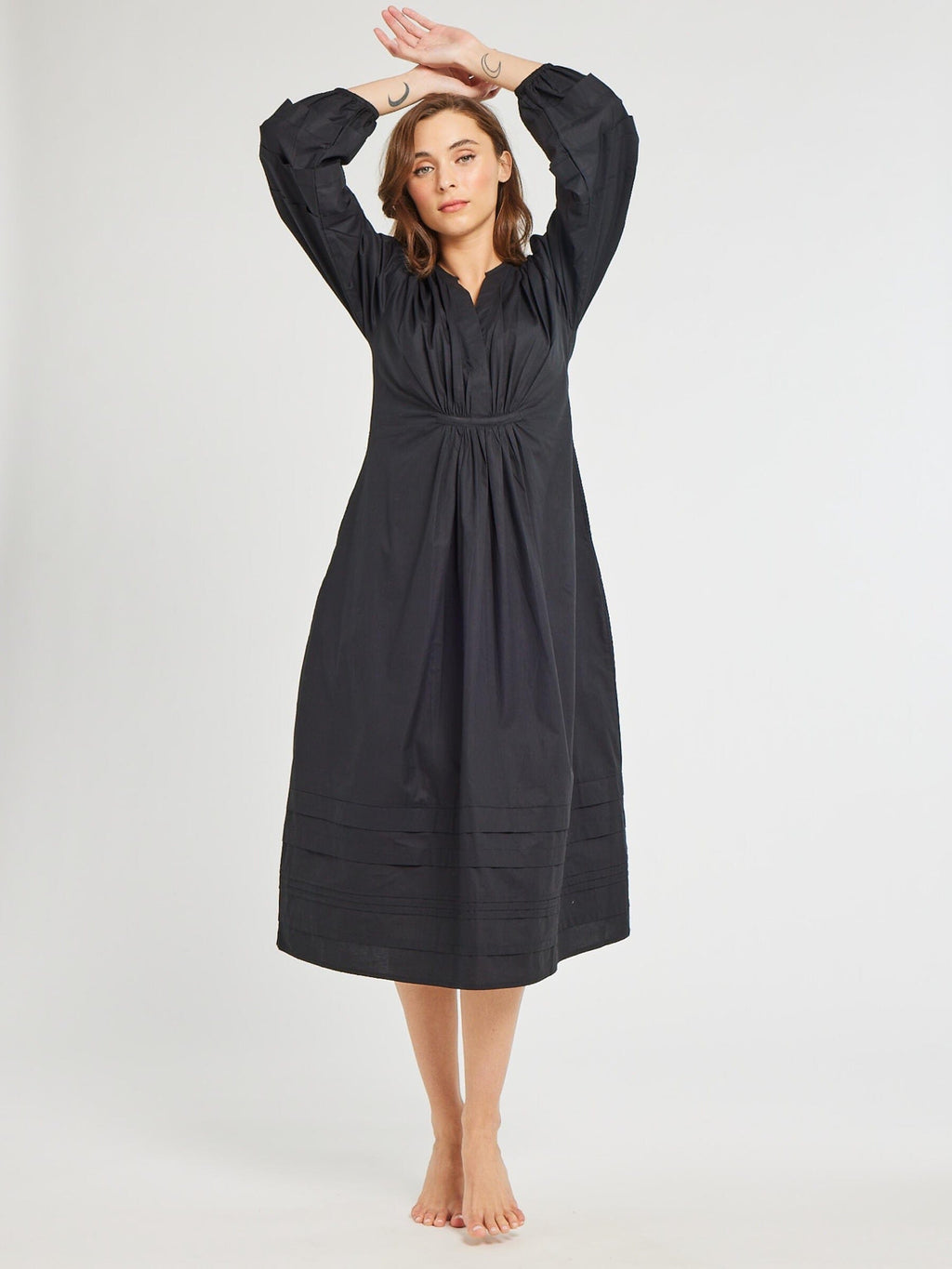 Marta Dress in Black Poplin