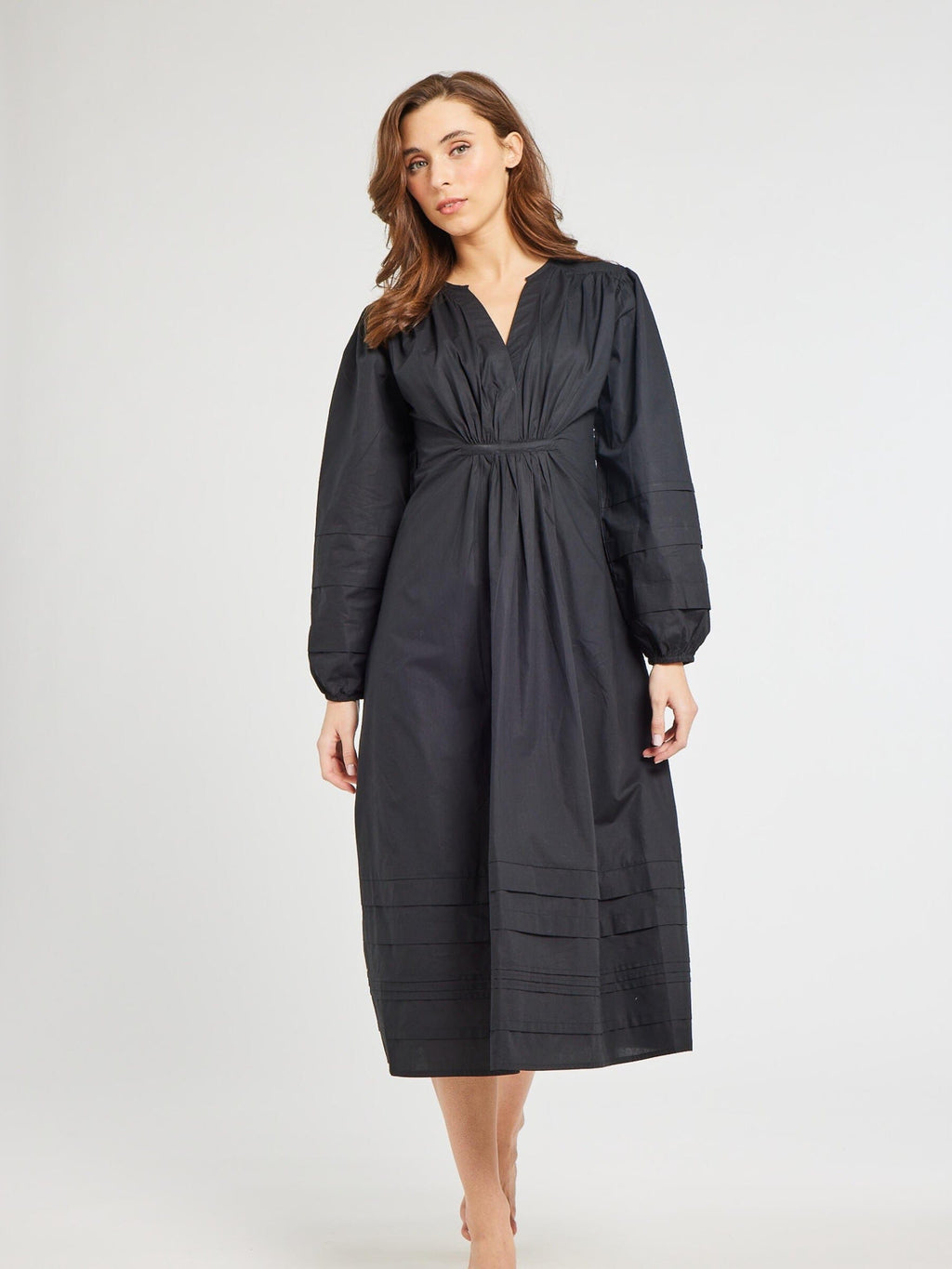 Marta Dress in Black Poplin