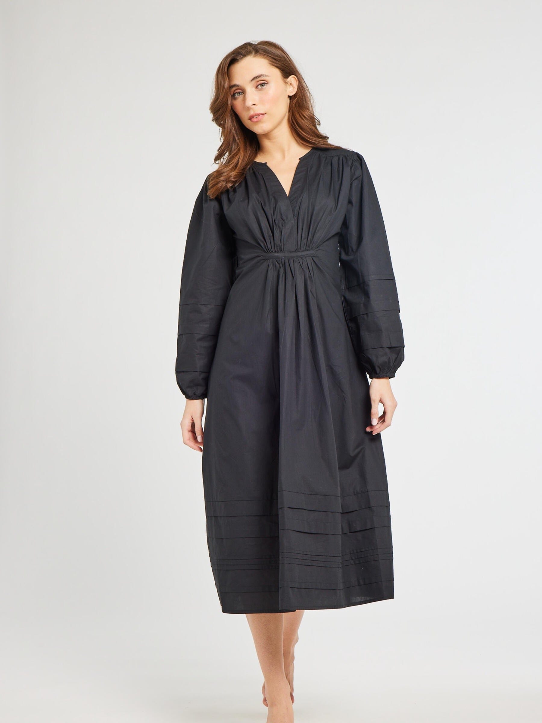 Marta Dress in Black Poplin