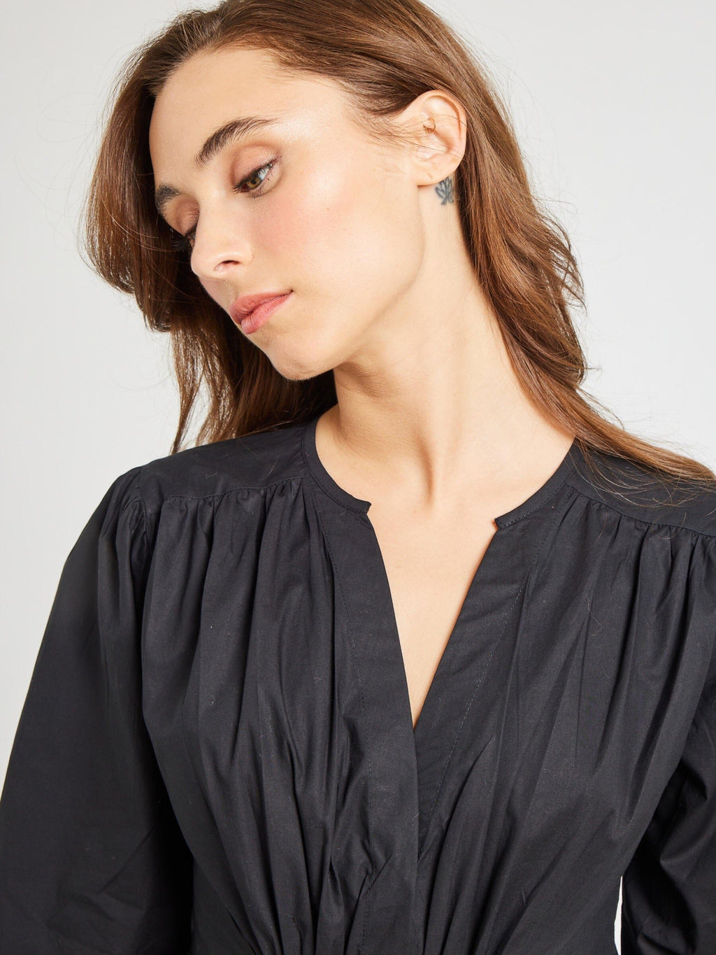 Marta Dress in Black Poplin