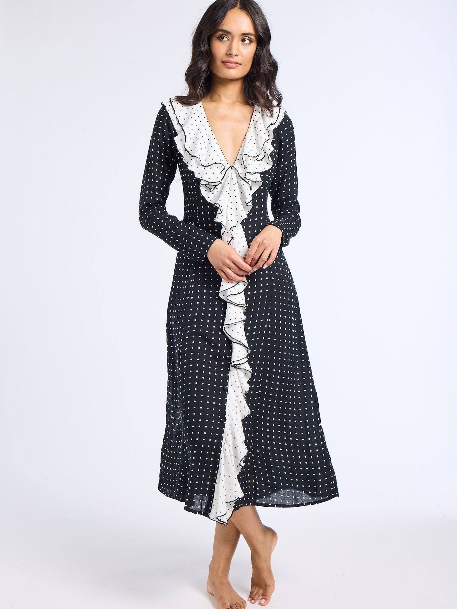 Matilda Dress in Black Dot