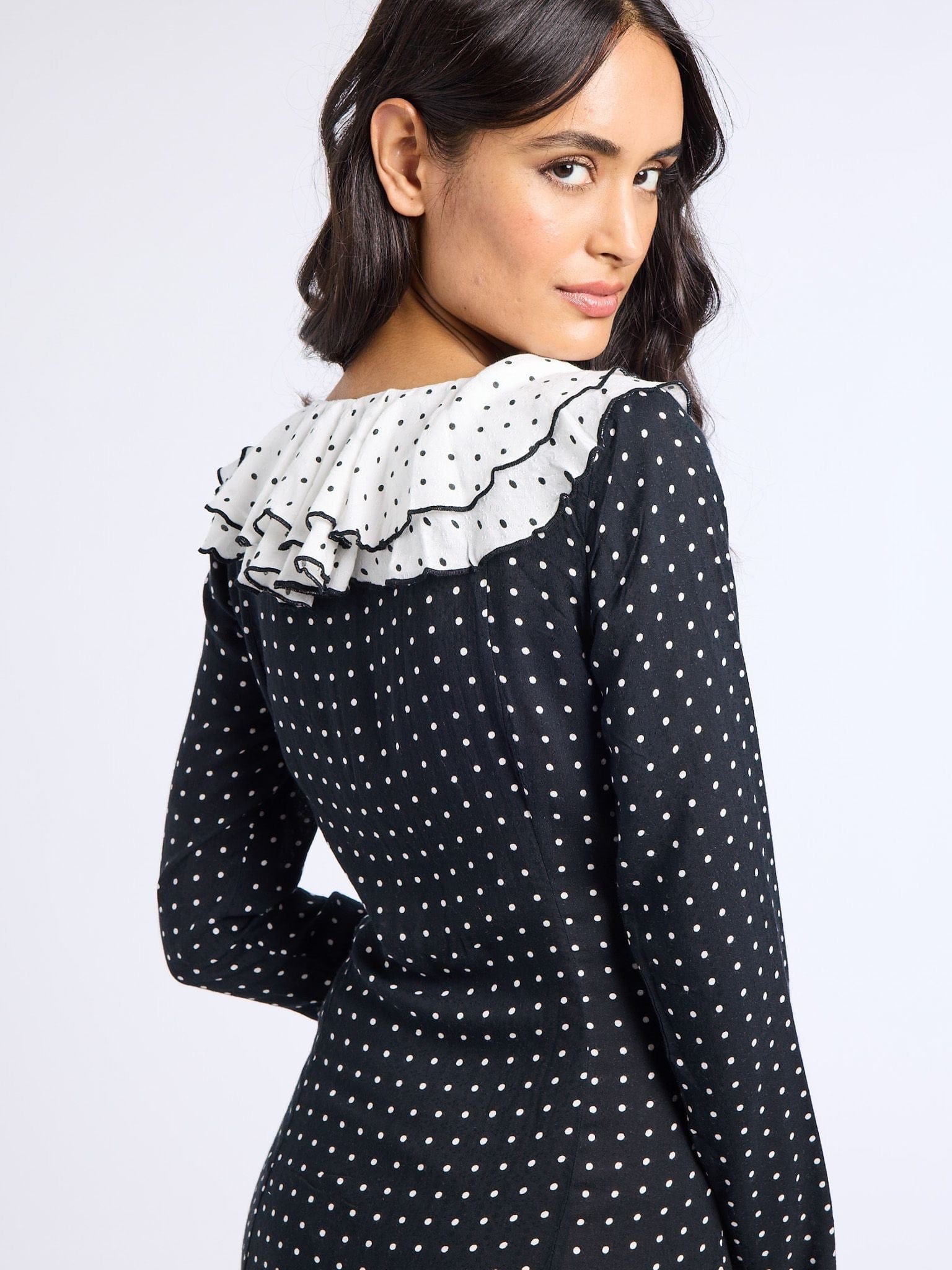 Matilda Dress in Black Dot