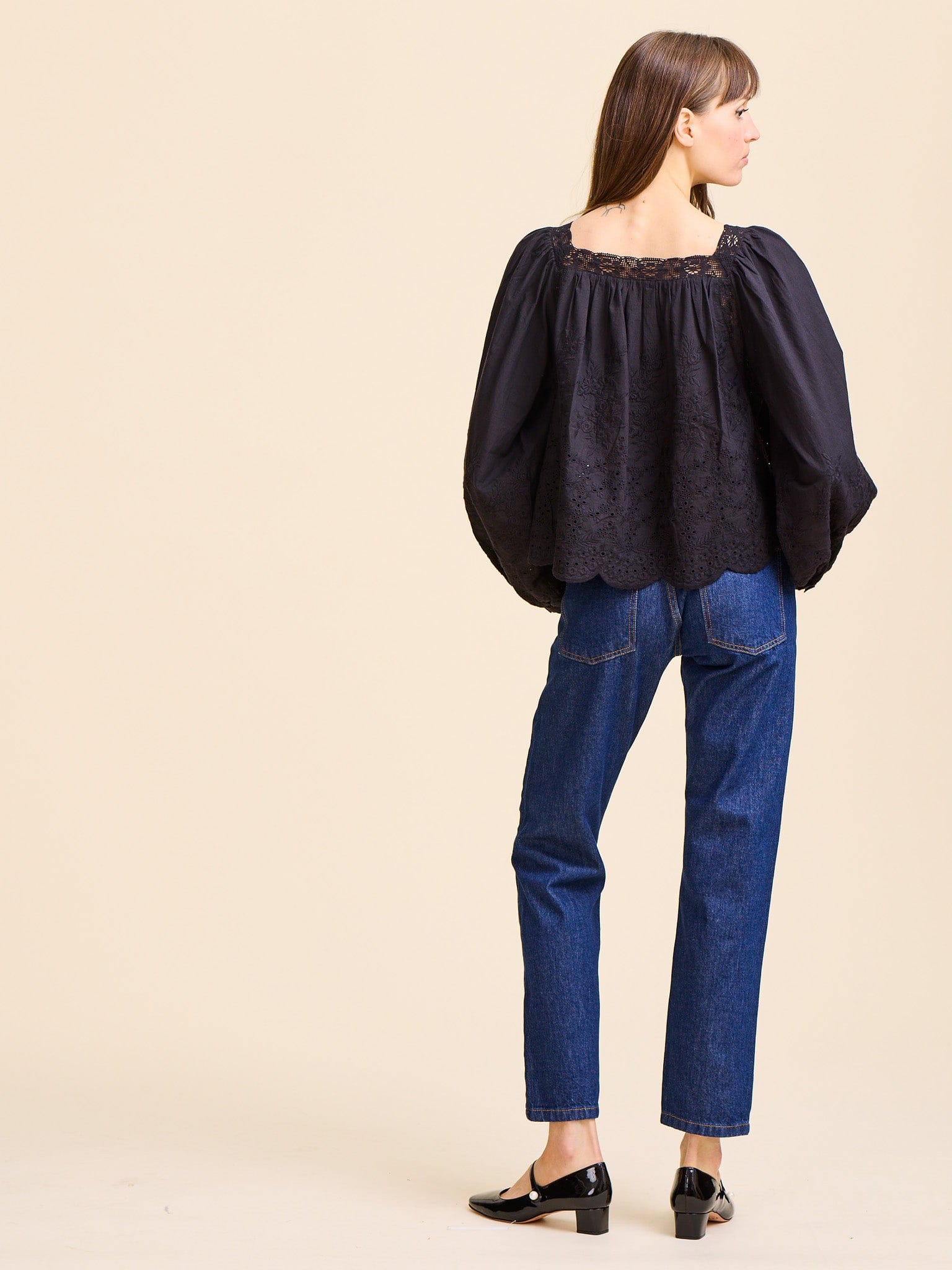 Maureen Top in Black Eyelet