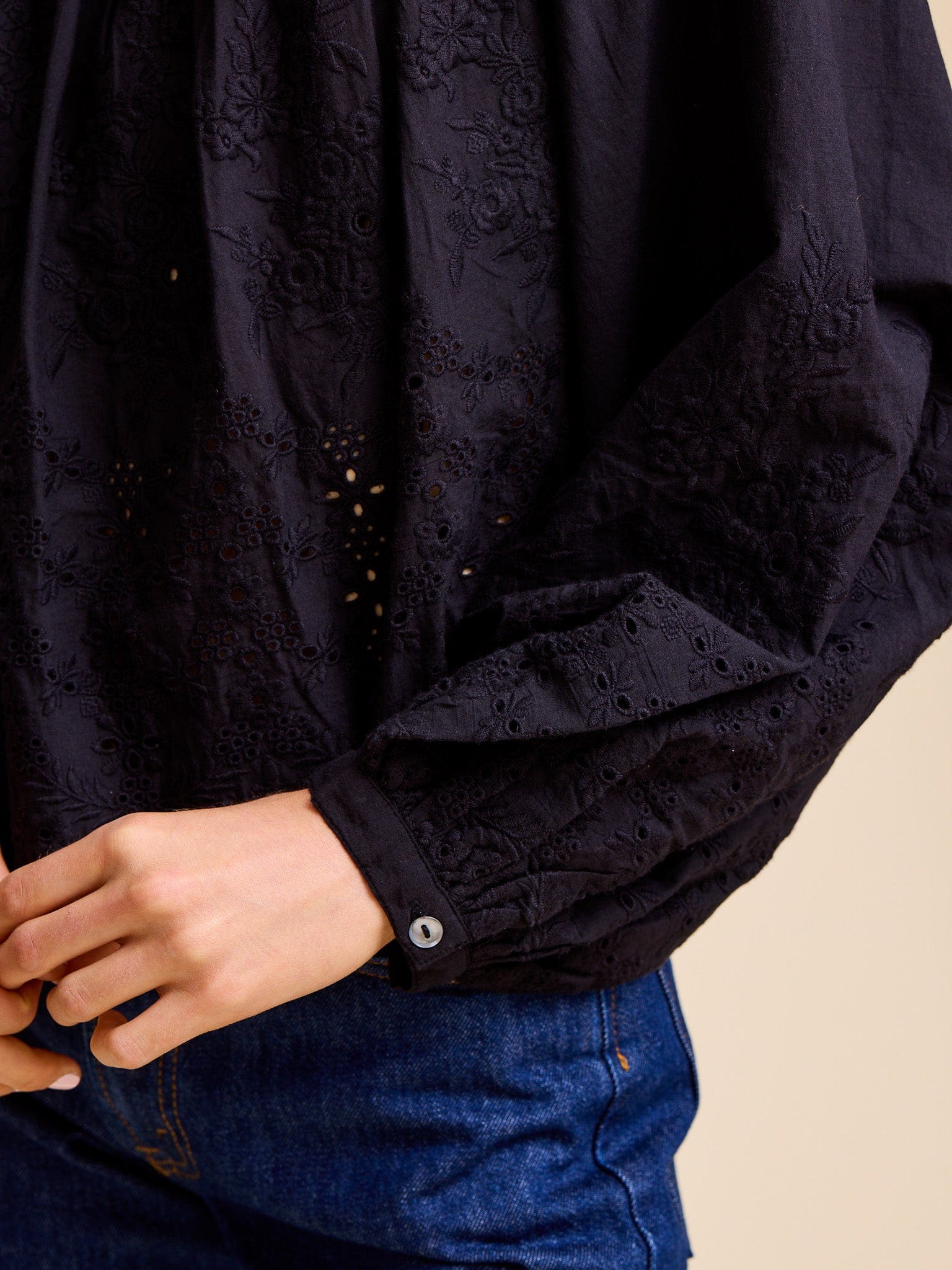 Maureen Top in Black Eyelet