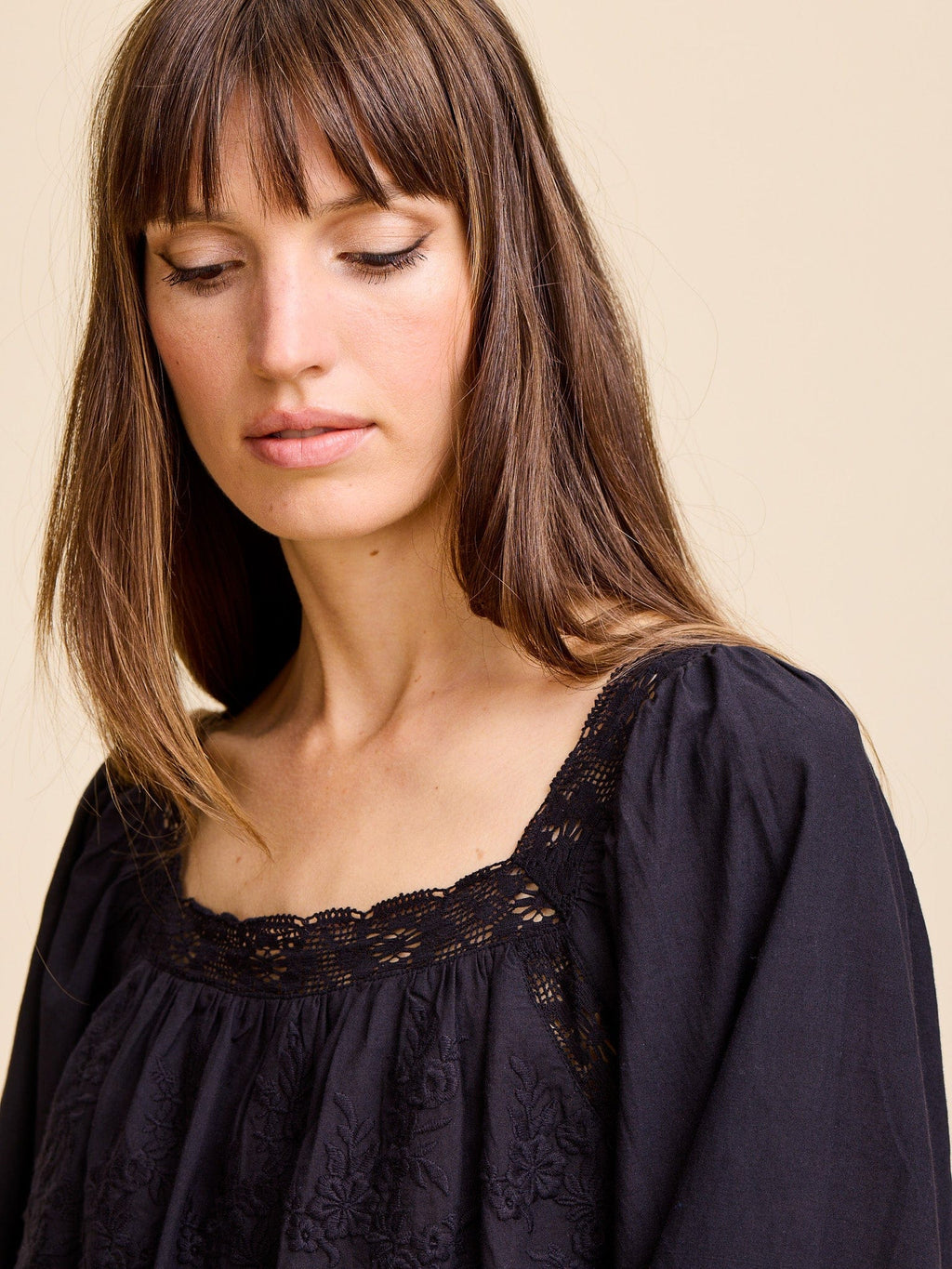 Maureen Top in Black Eyelet