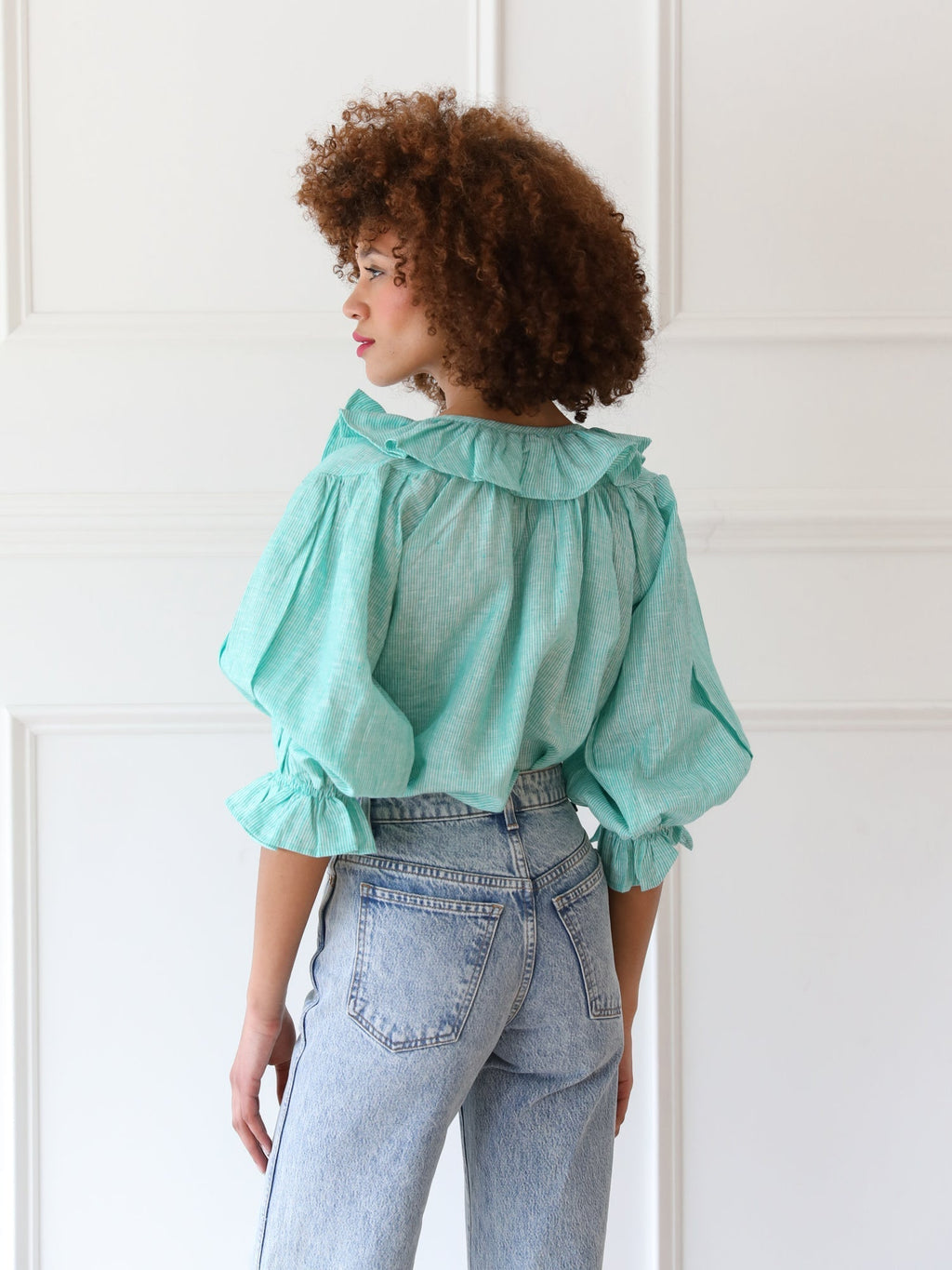 May Top in Green Stripe