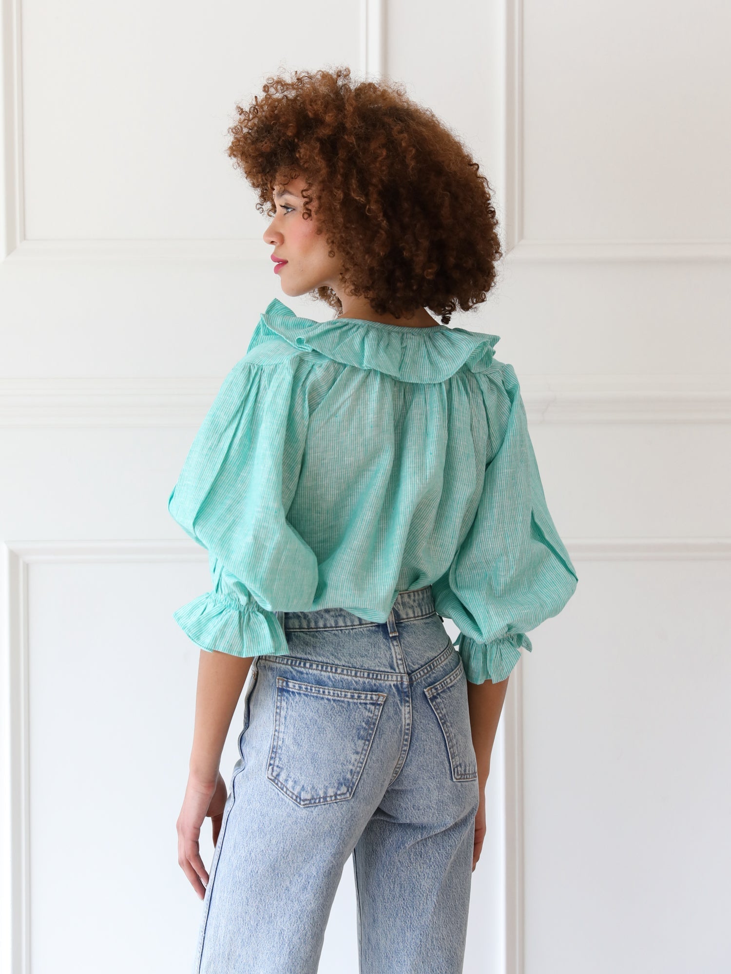 May Top in Green Stripe