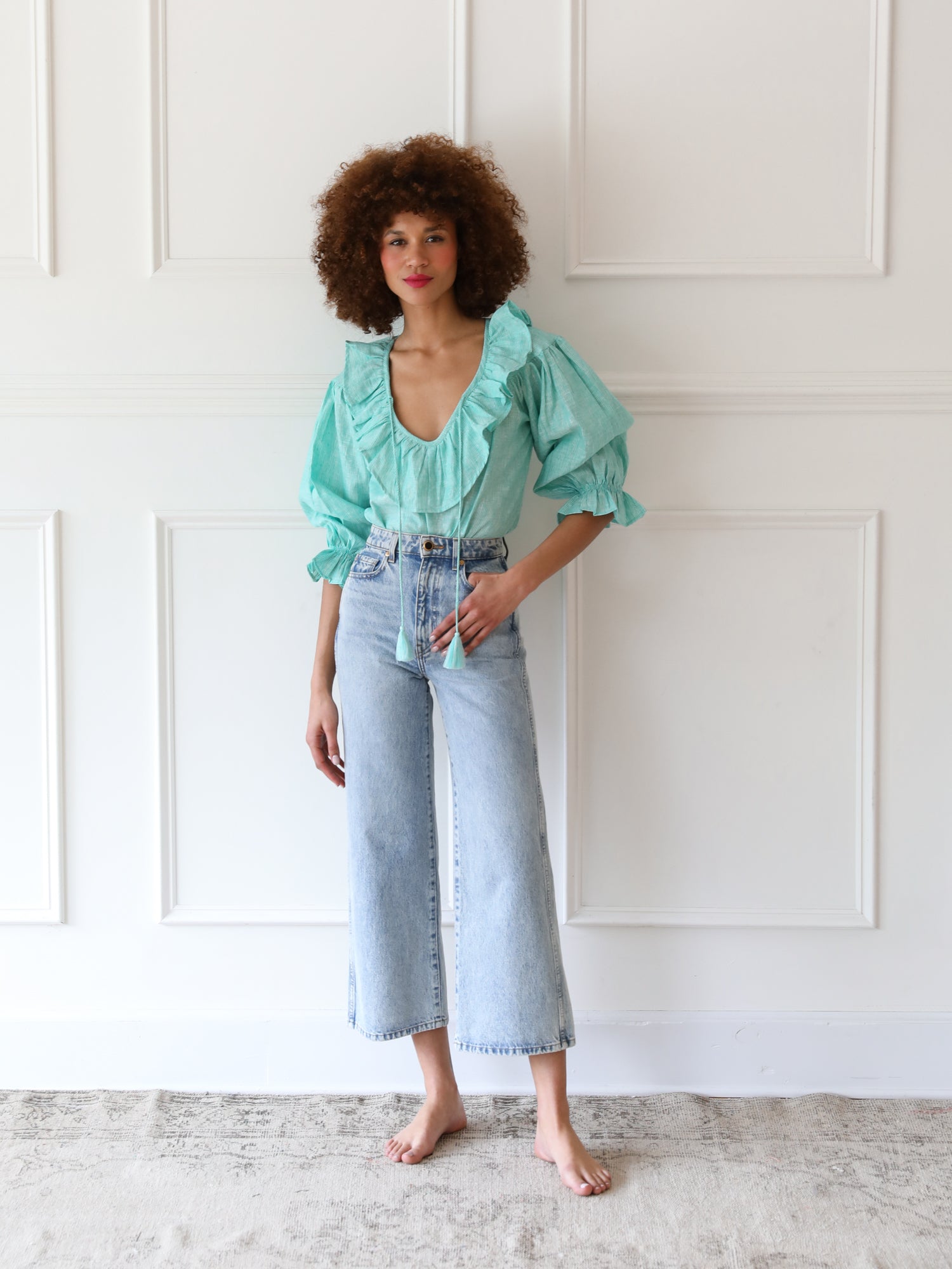 May Top in Green Stripe