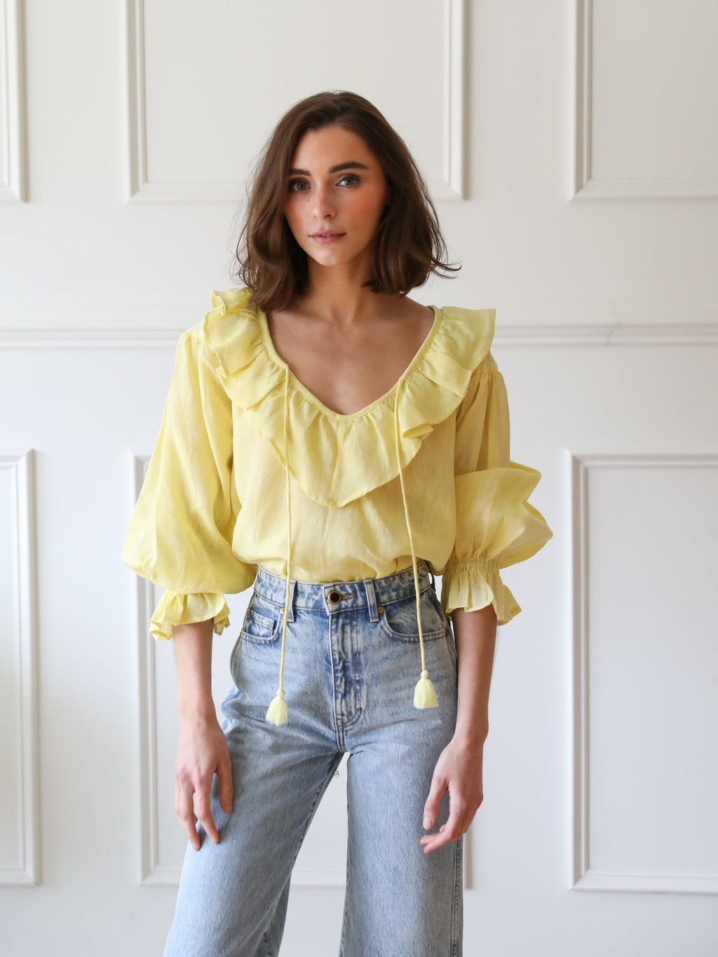 May Top in Lemonade Linen
