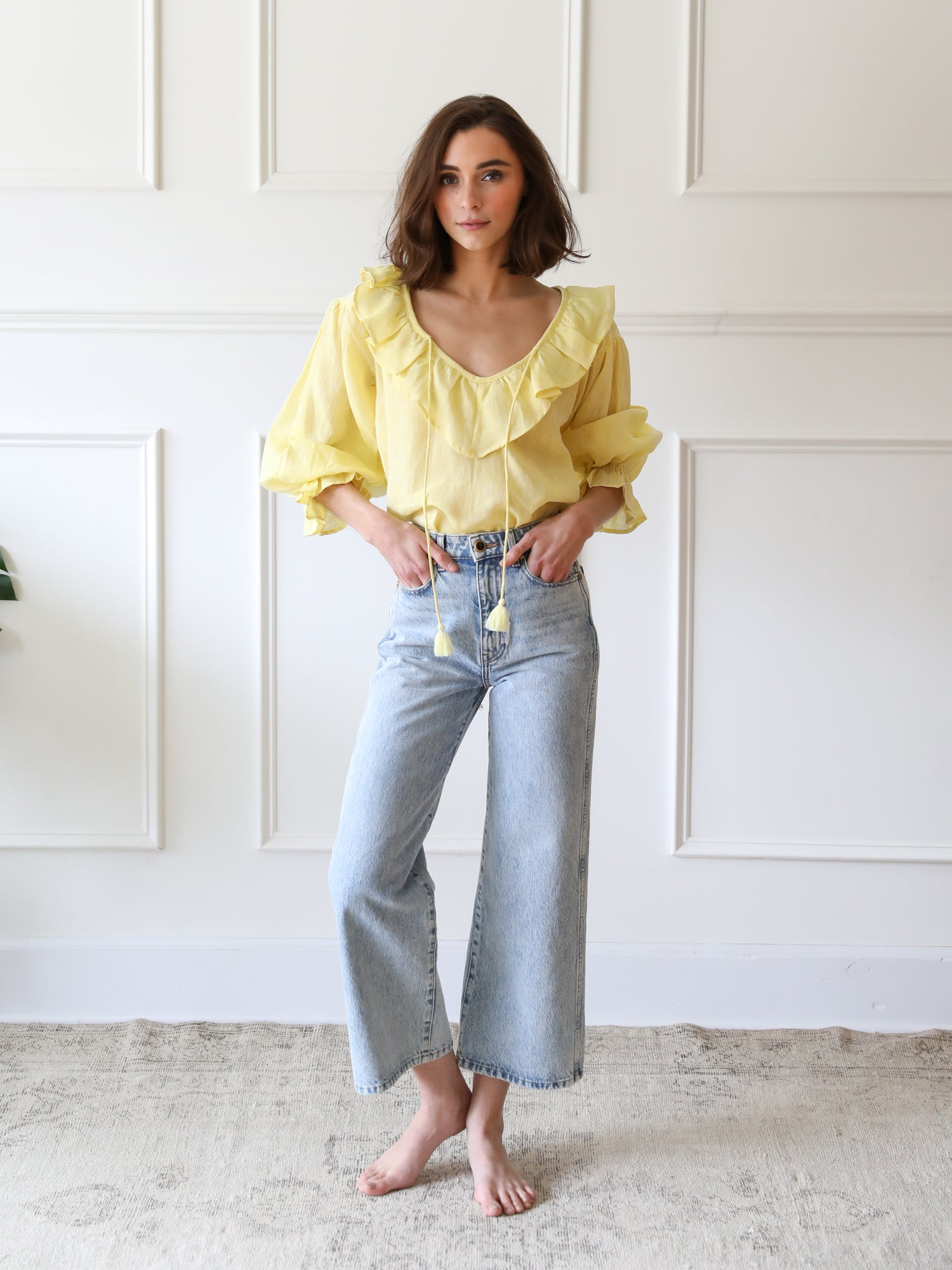 May Top in Lemonade Linen