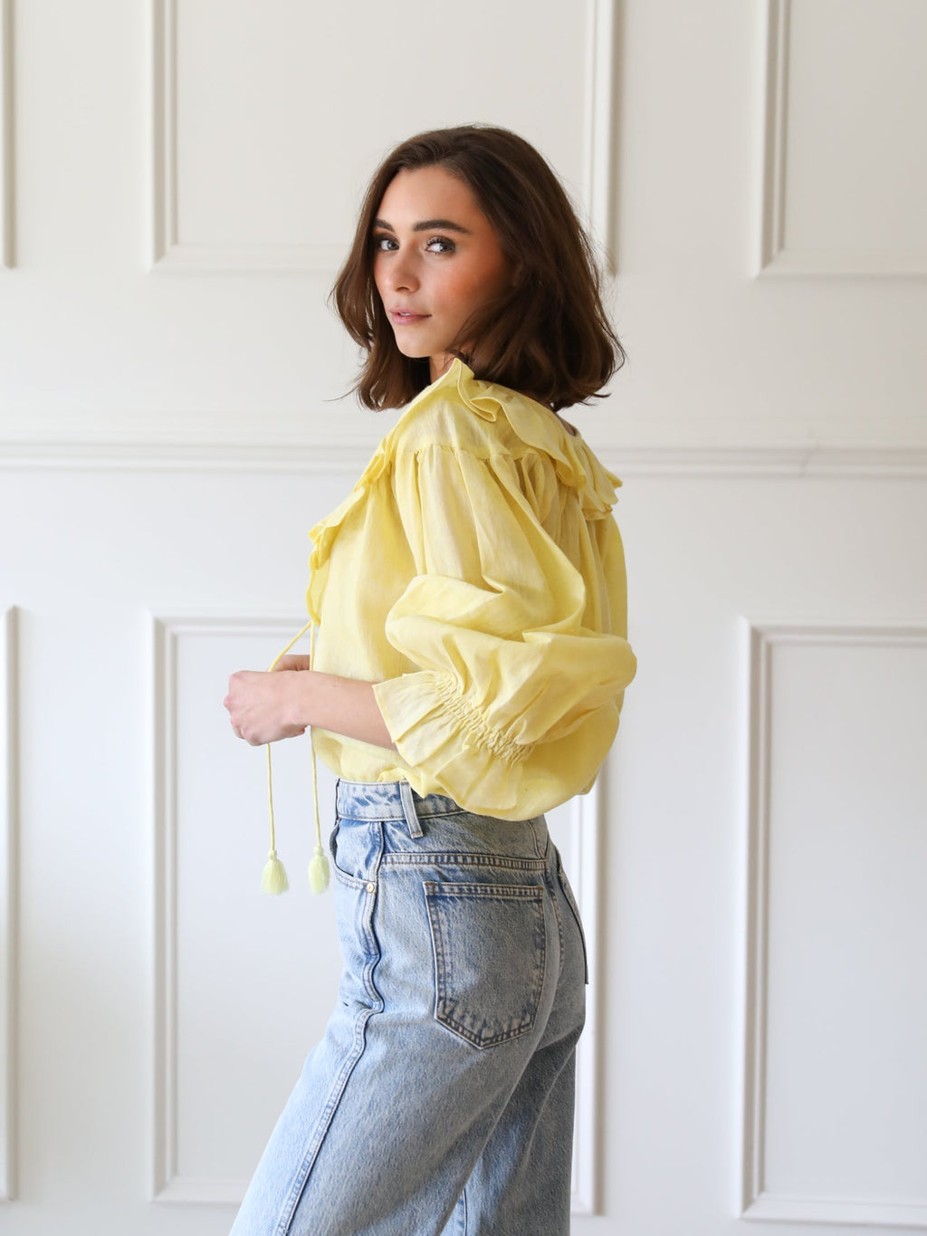 May Top in Lemonade Linen