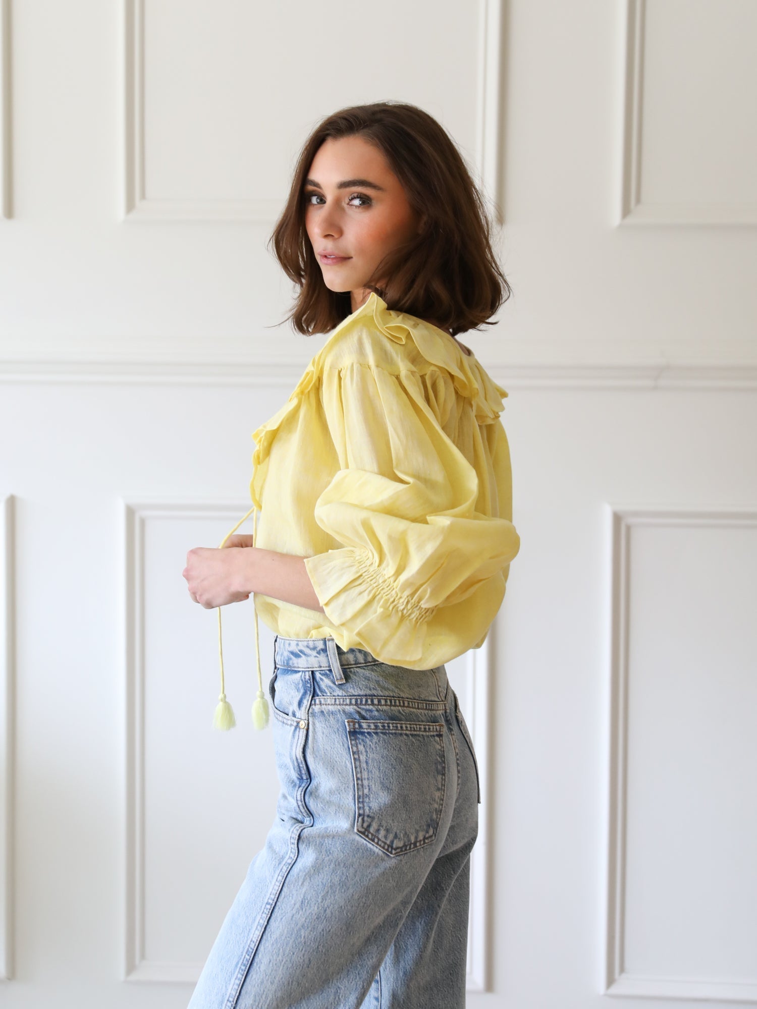 May Top in Lemonade Linen