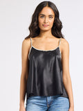 Mila Top in Black Satin