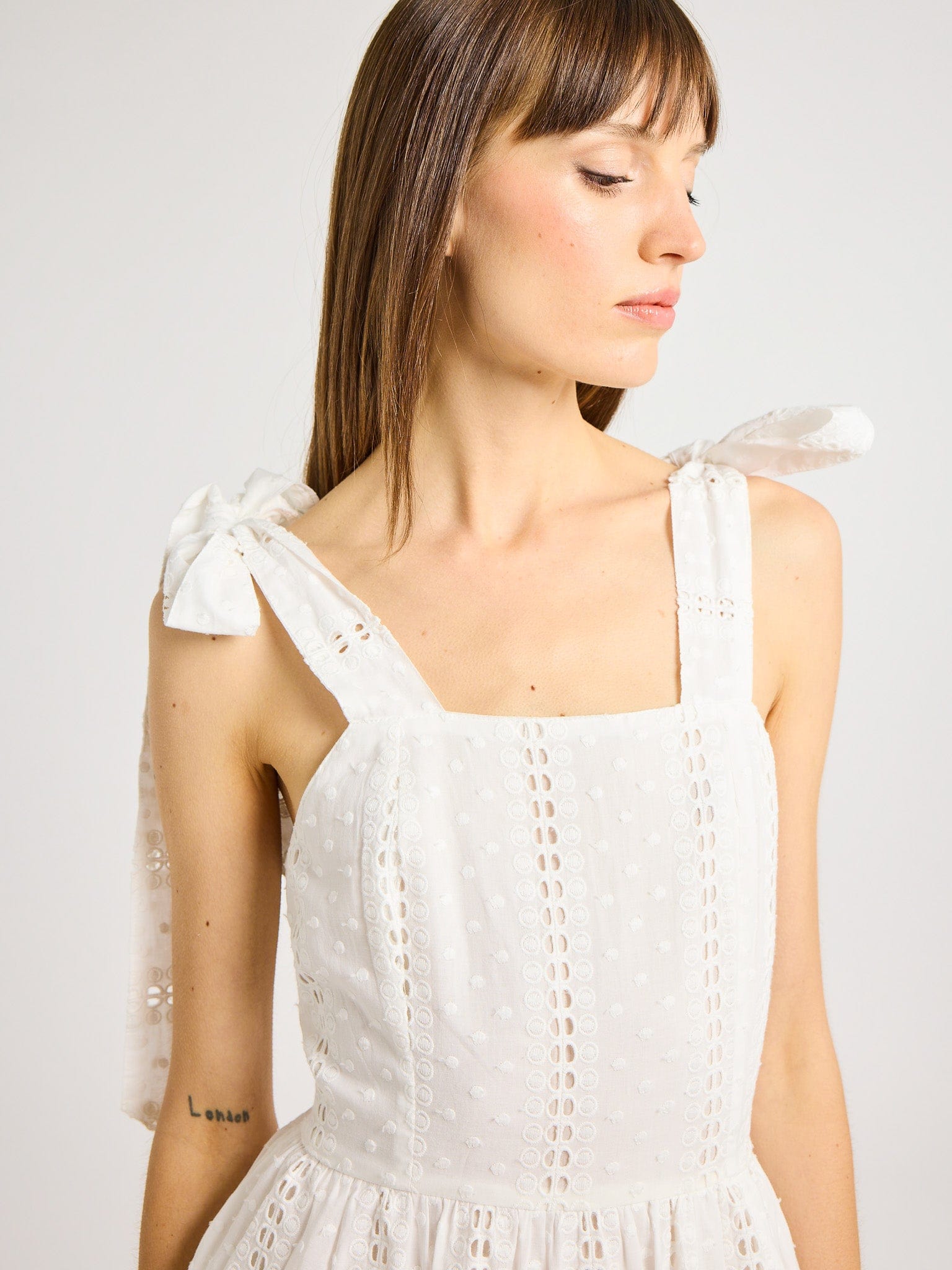 Molly Dress in White Eyelet