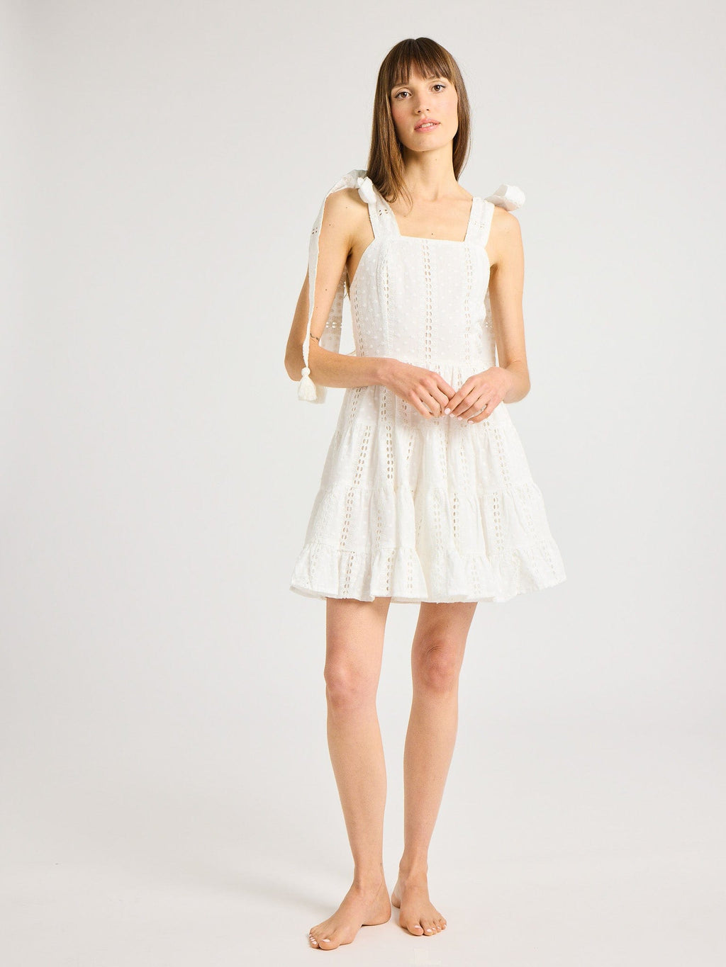 Molly Dress in White Eyelet