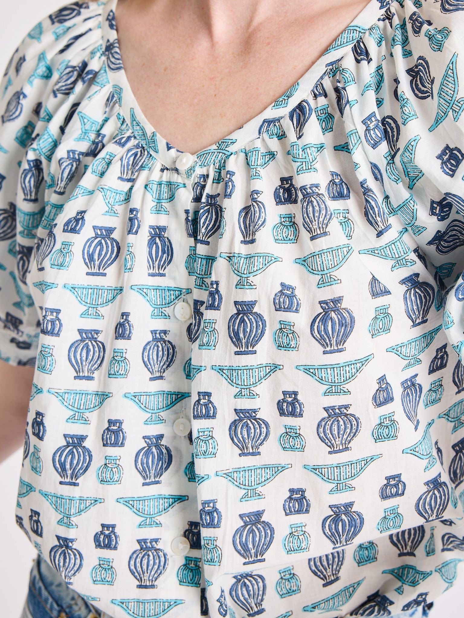 Naomi Top in Athens Print