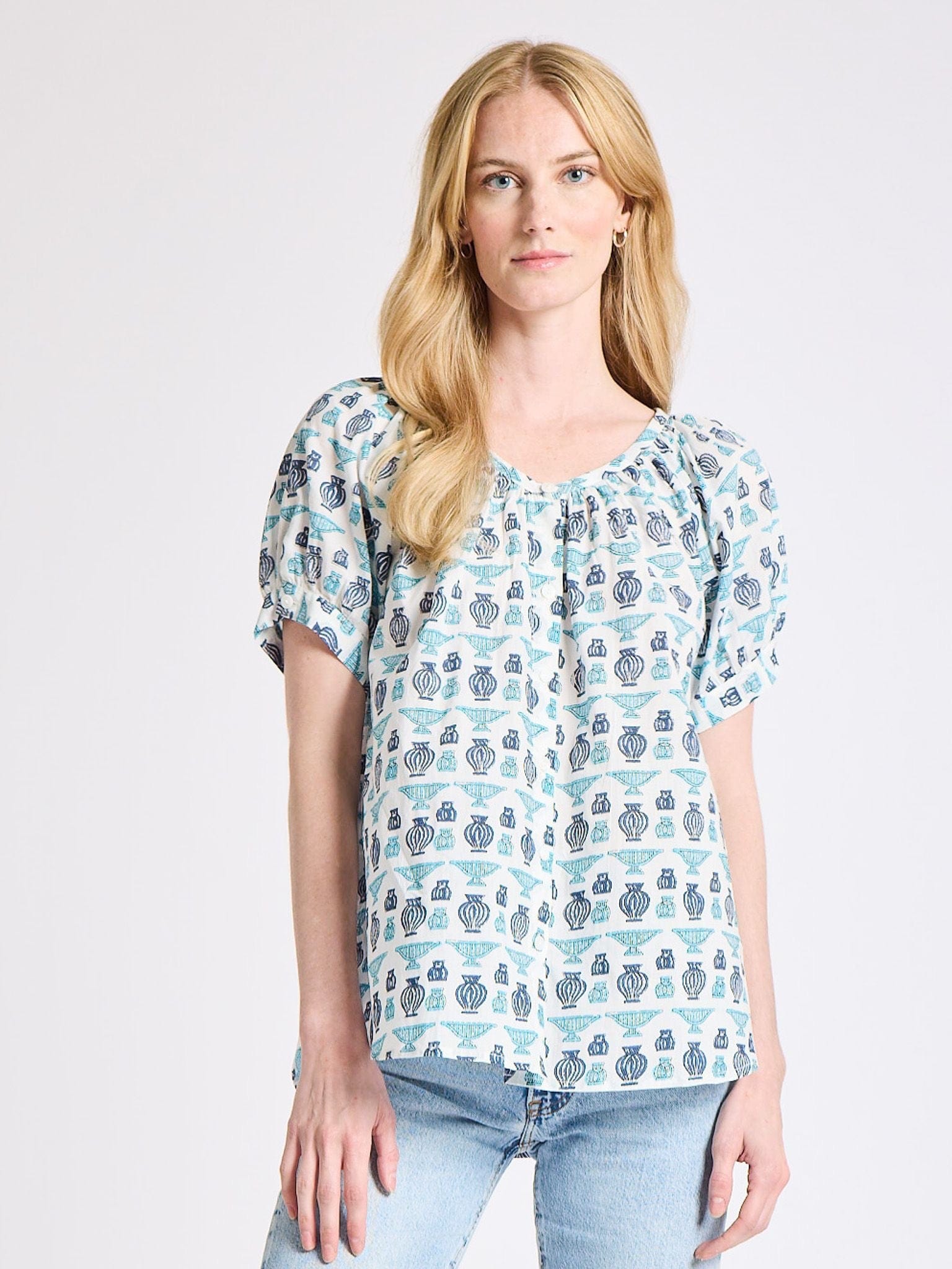 Naomi Top in Athens Print