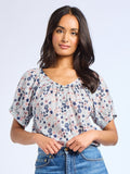 Naomi Top in Navy Floral