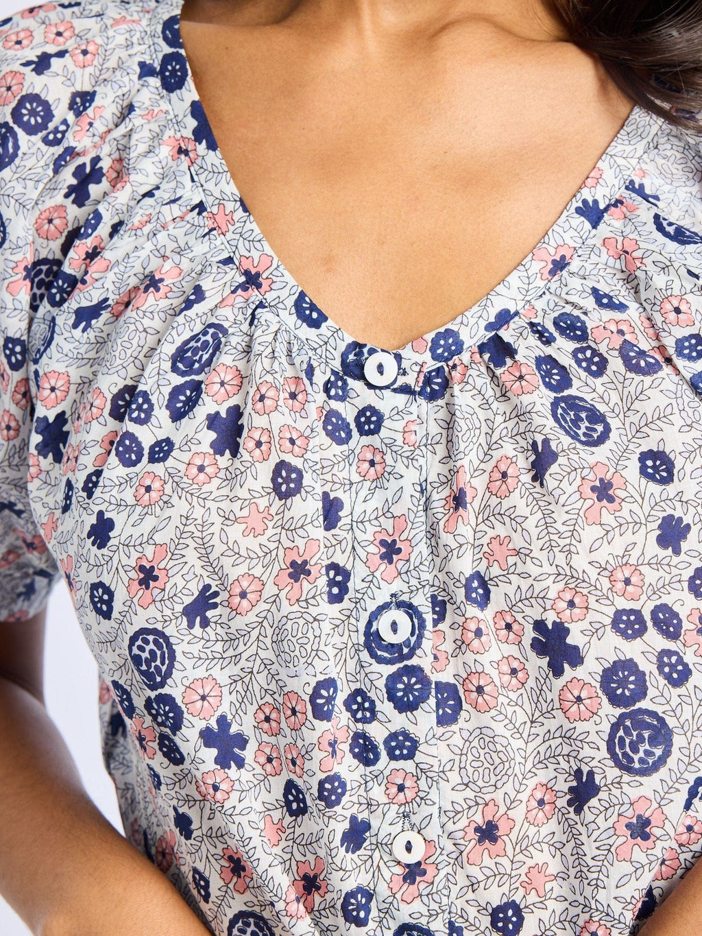Naomi Top in Navy Floral