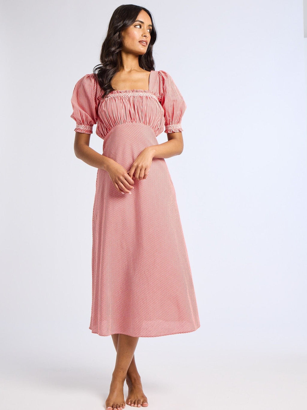 Nicolette Dress in Red Gingham