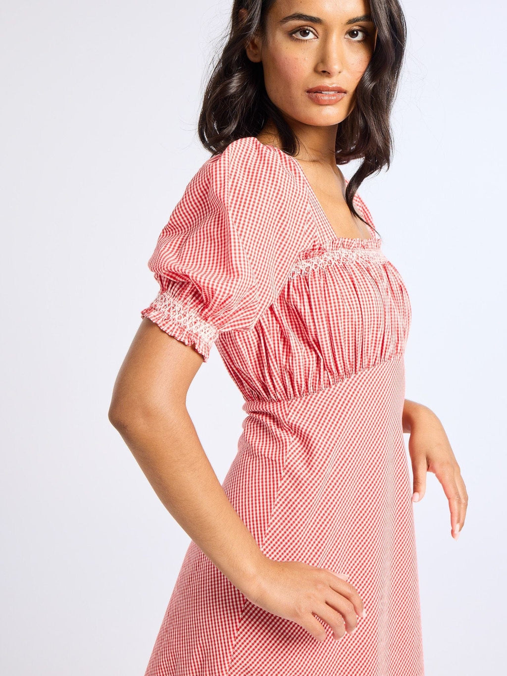 Nicolette Dress in Red Gingham