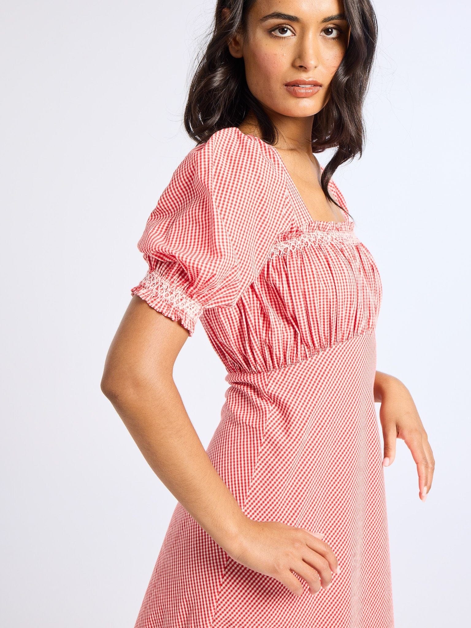 Nicolette Dress in Red Gingham