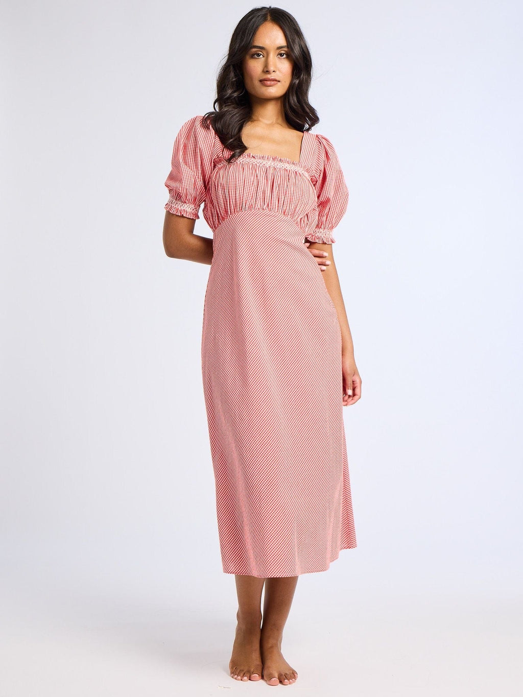 Nicolette Dress in Red Gingham