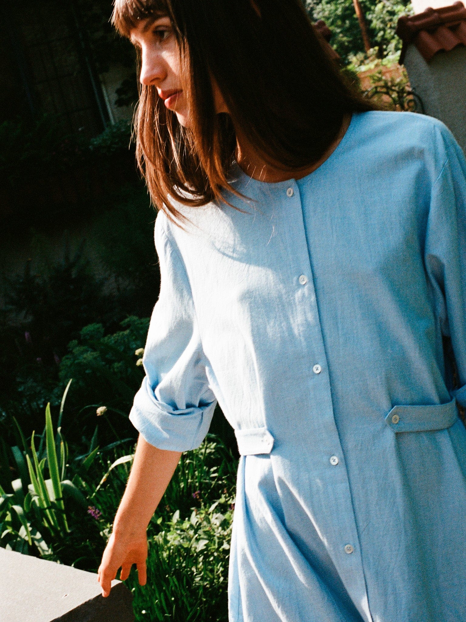 Noa Dress in Blue Oxford