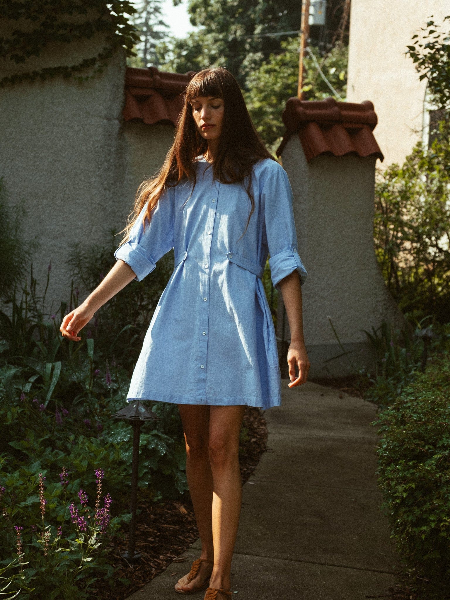 Noa Dress in Blue Oxford