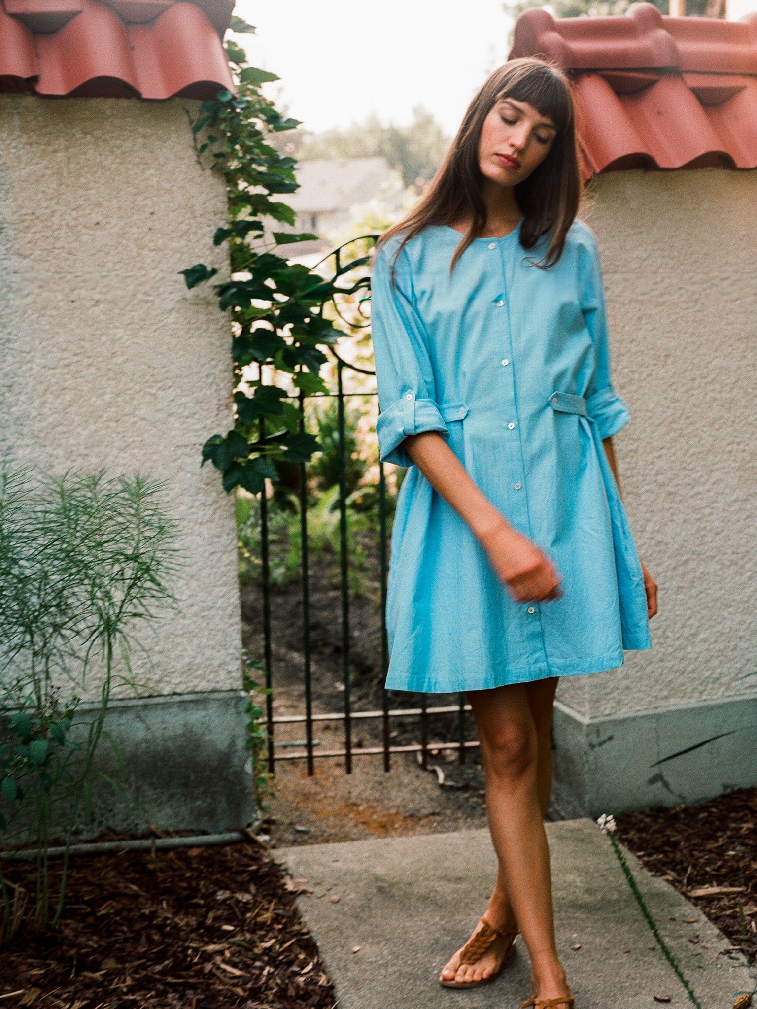 Noa Dress in Blue Oxford