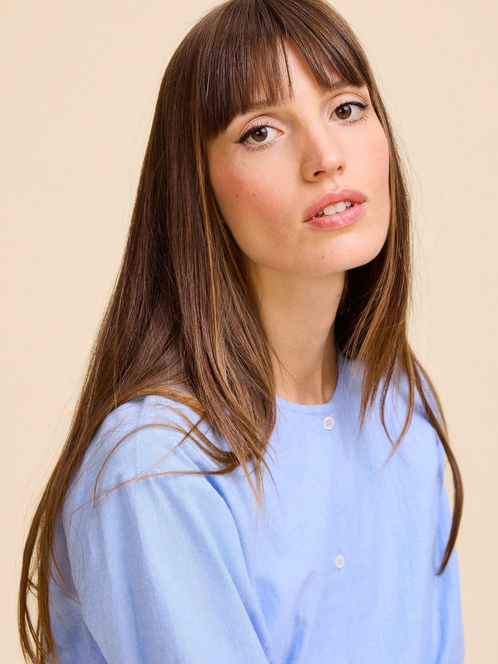Noa Dress in Blue Oxford