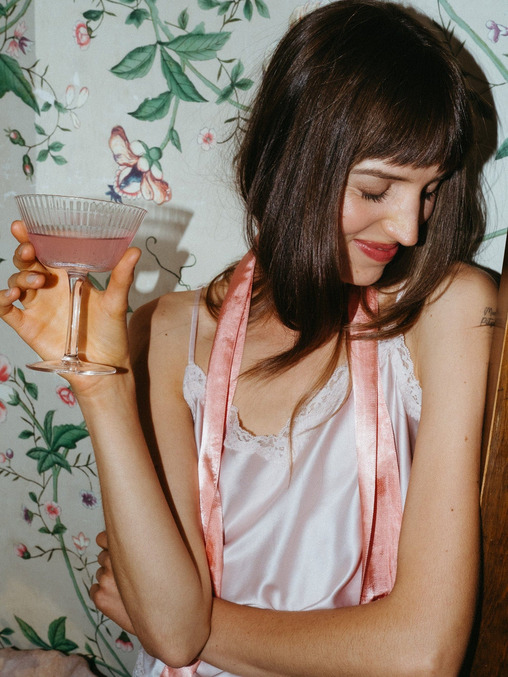 Suki Beaded Scarf in Blush