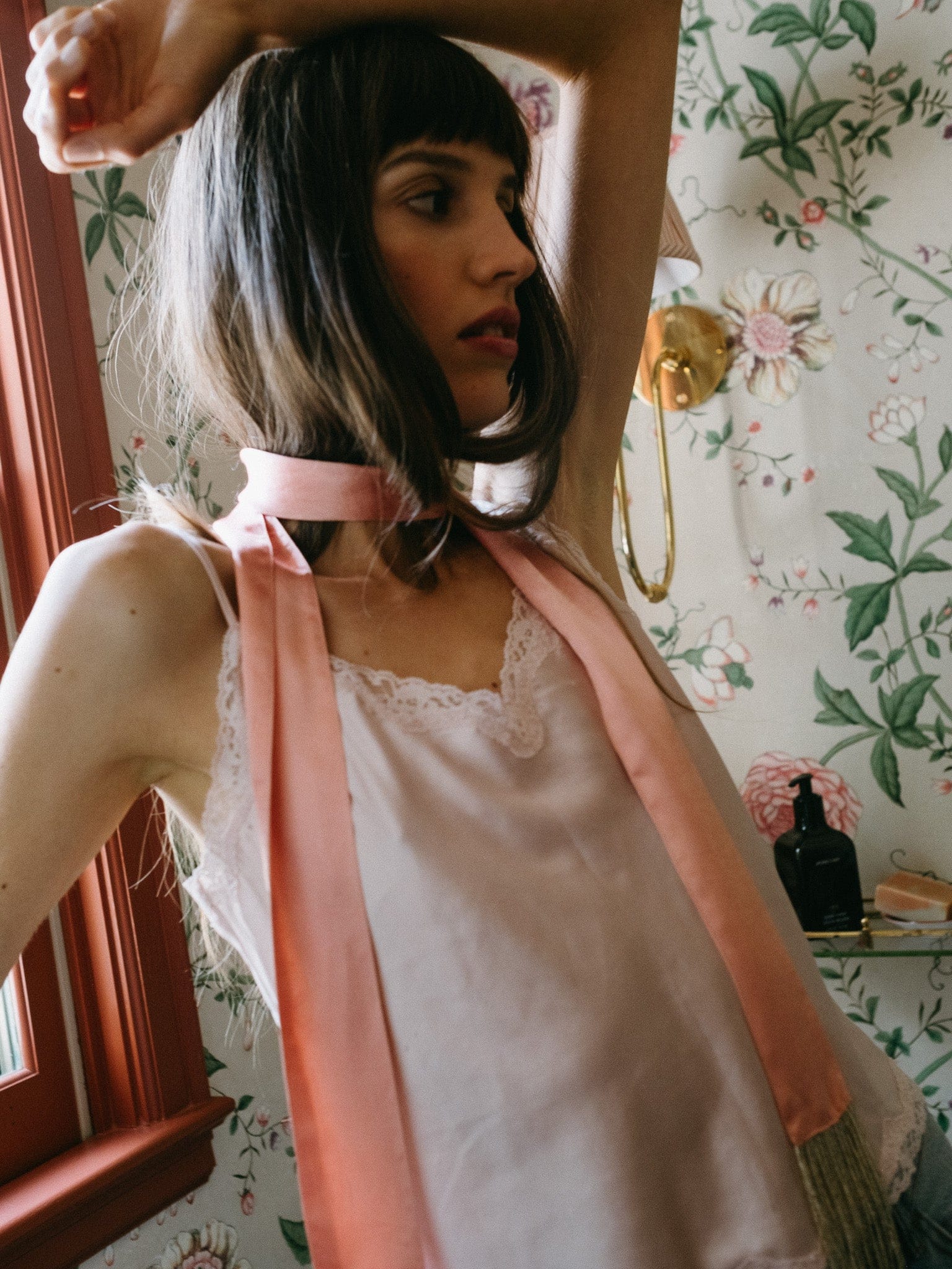 Suki Beaded Scarf in Blush