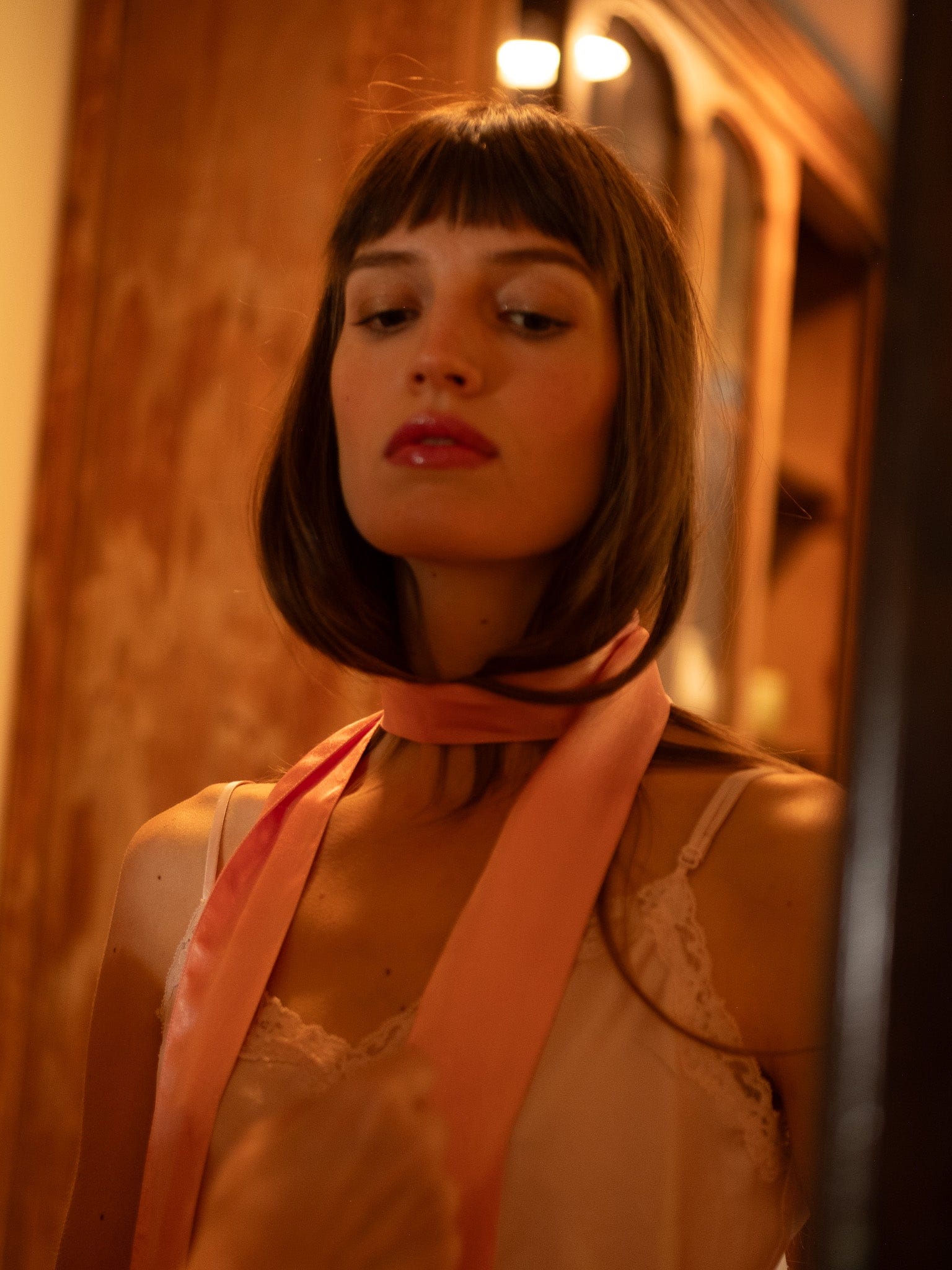 Suki Beaded Scarf in Blush
