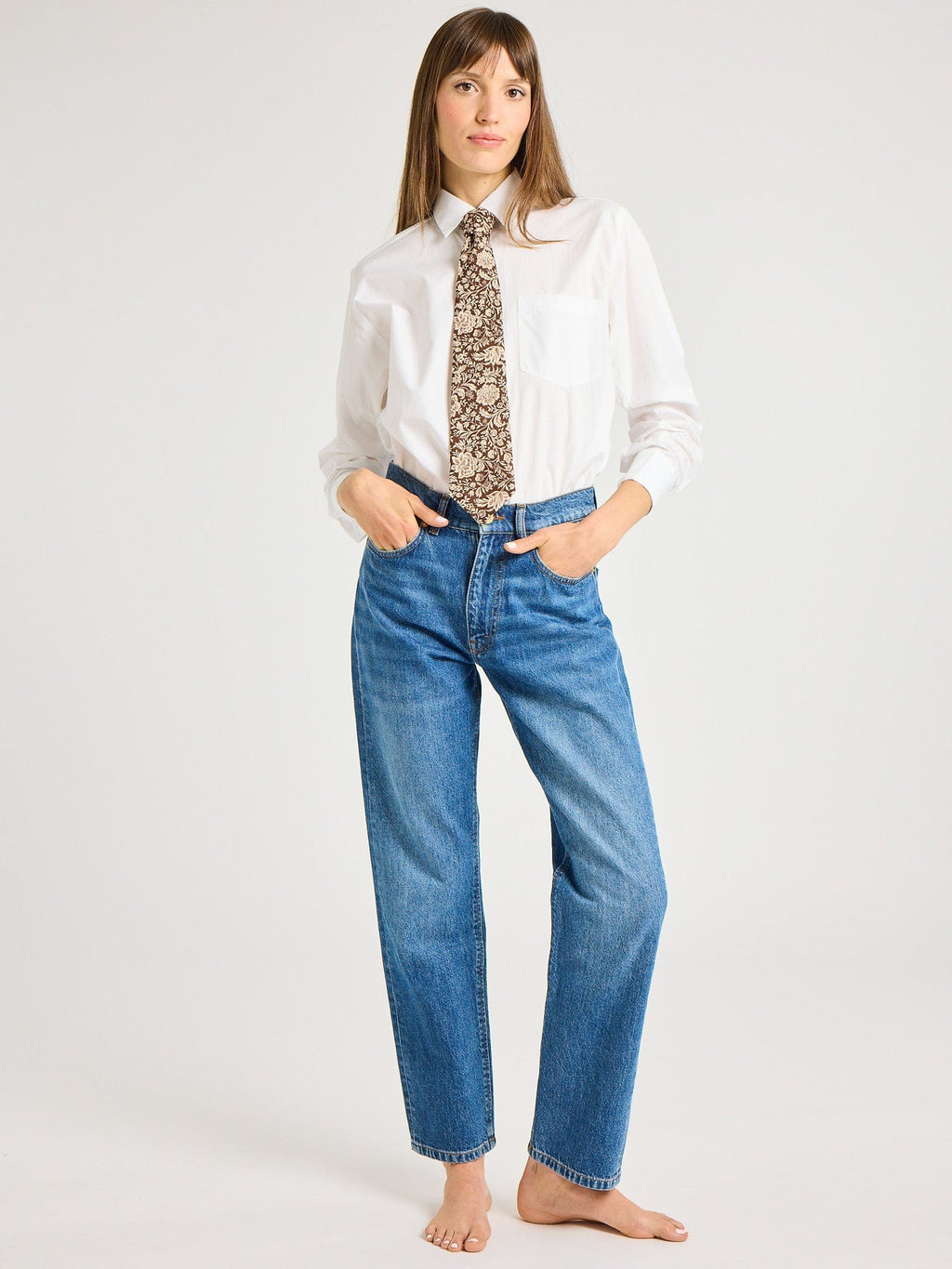 Zoe Necktie in Cocoa Floral